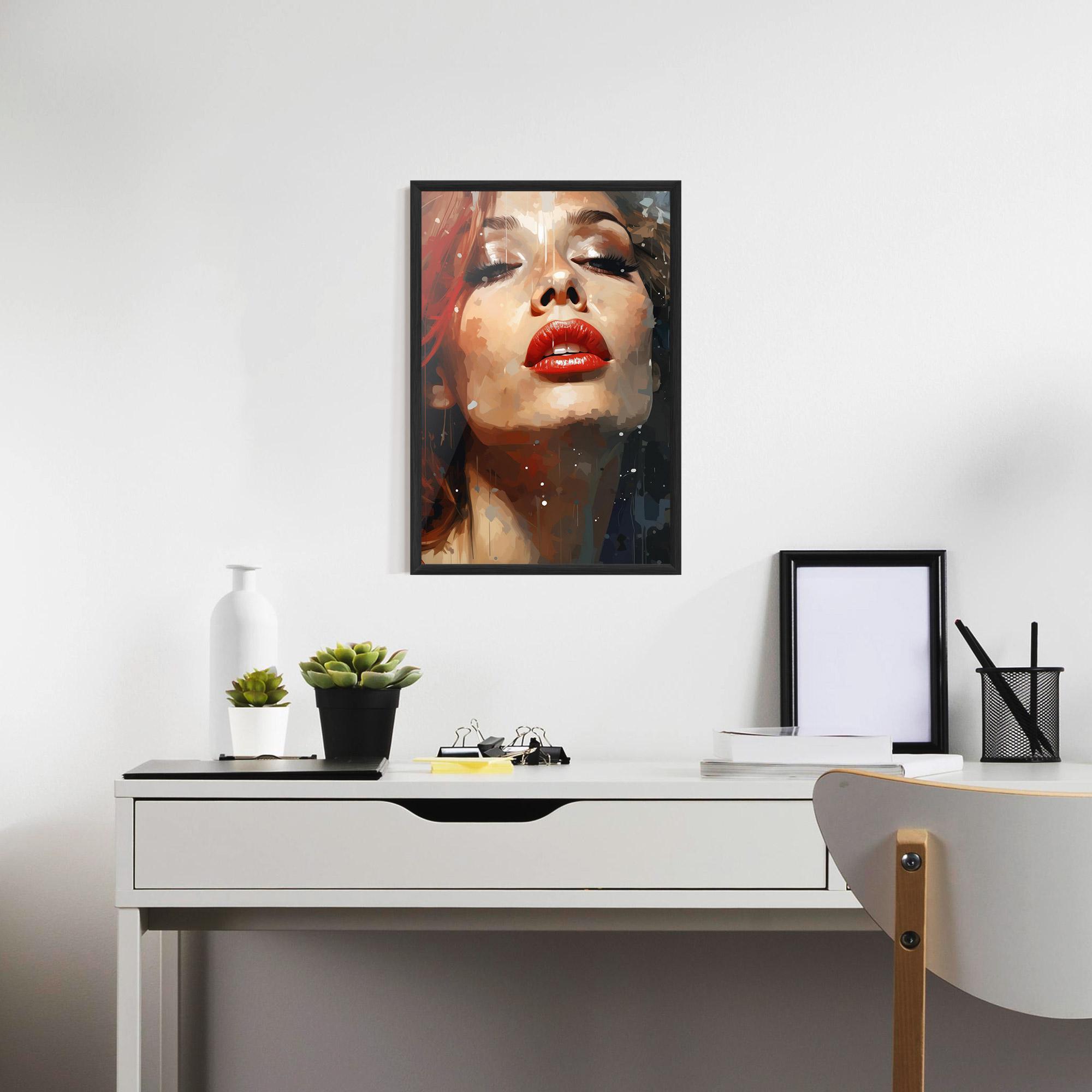 Рамкиран постер Close Up Look Portrait mockup 7