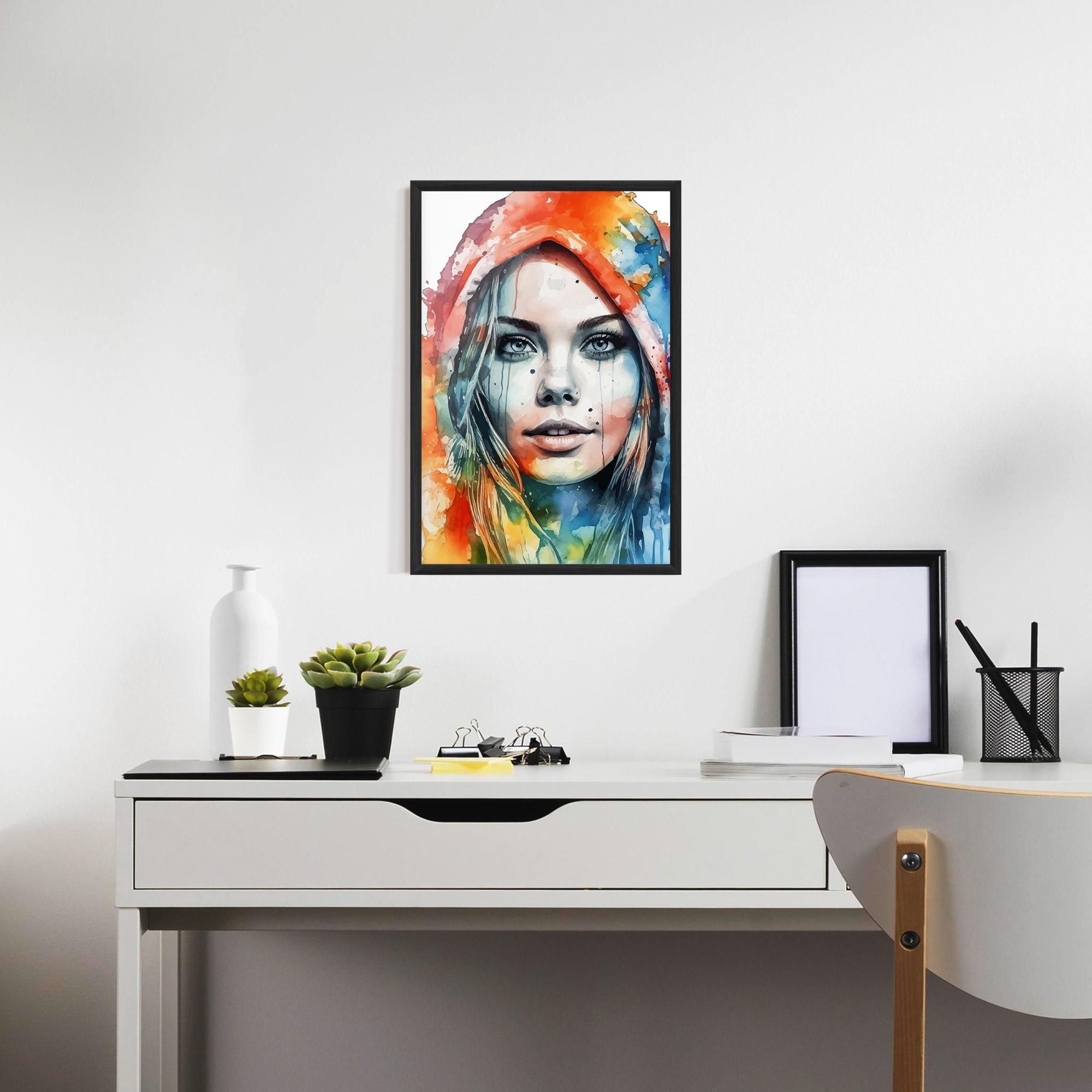 Рамкиран постер Colorful Portrait Art mockup 7