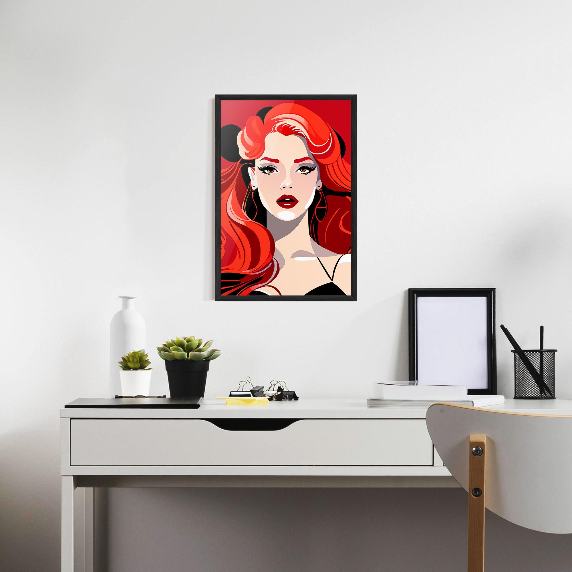 Рамкиран постер Red Hair Portrait mockup 7