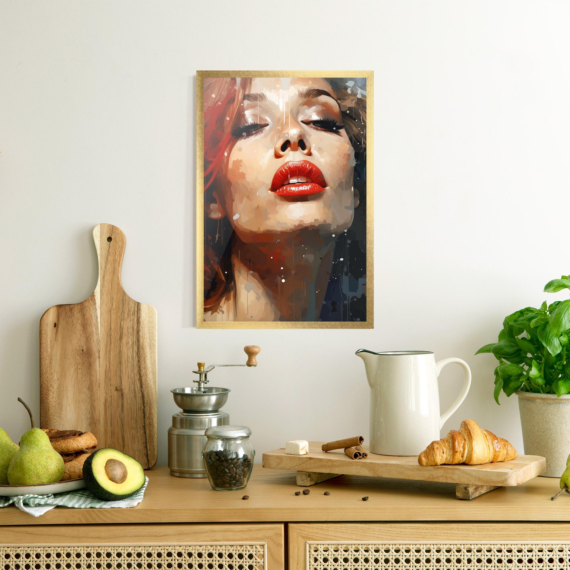 Рамкиран постер Close Up Look Portrait mockup 8