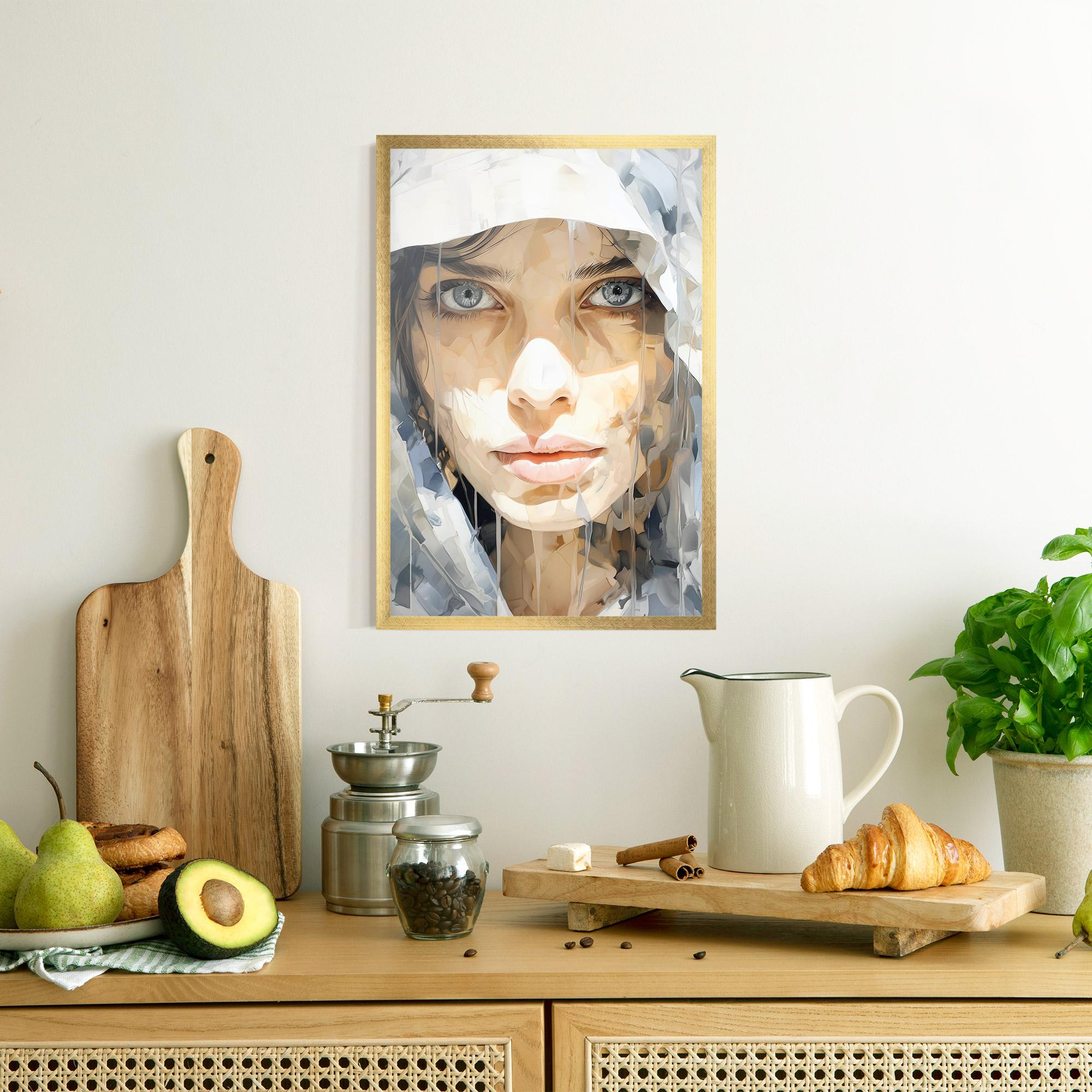 Рамкиран постер Close Up Portrait mockup 8