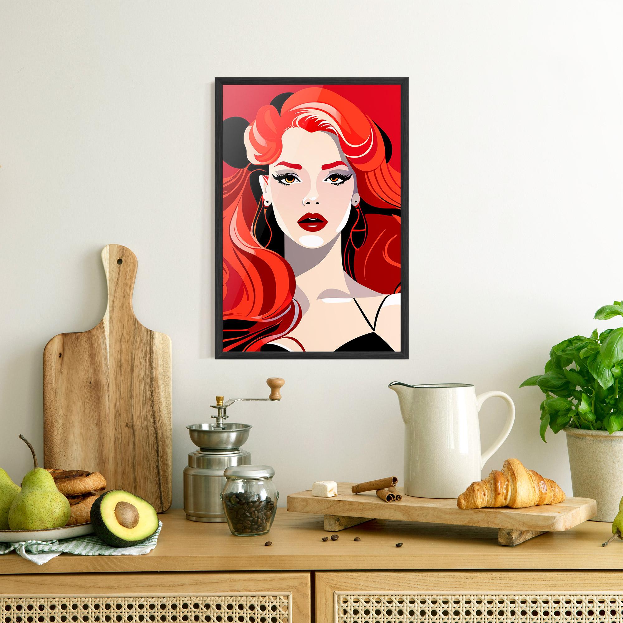 Рамкиран постер Red Hair Portrait mockup 8