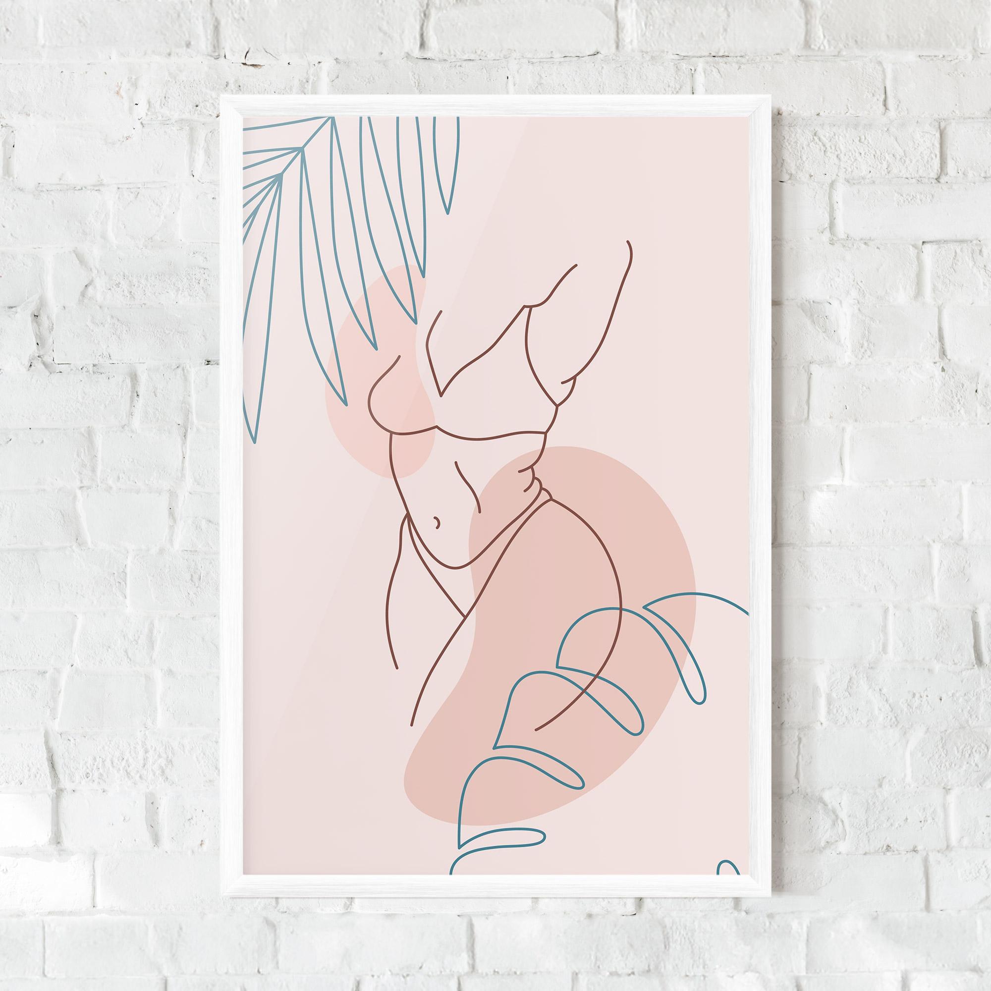 Рамкиран постер Body Line Leaf mockup 0