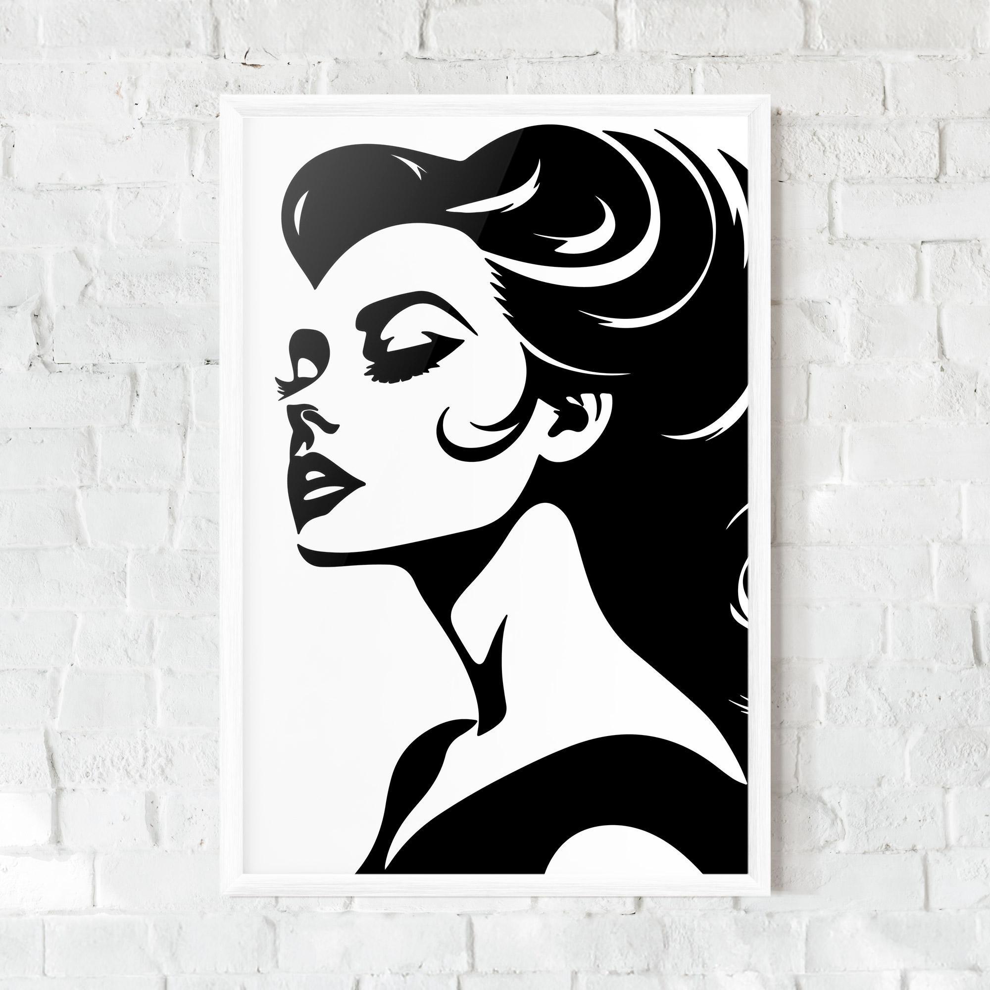 Рамкиран постер Eyeliner Shilouette mockup 0