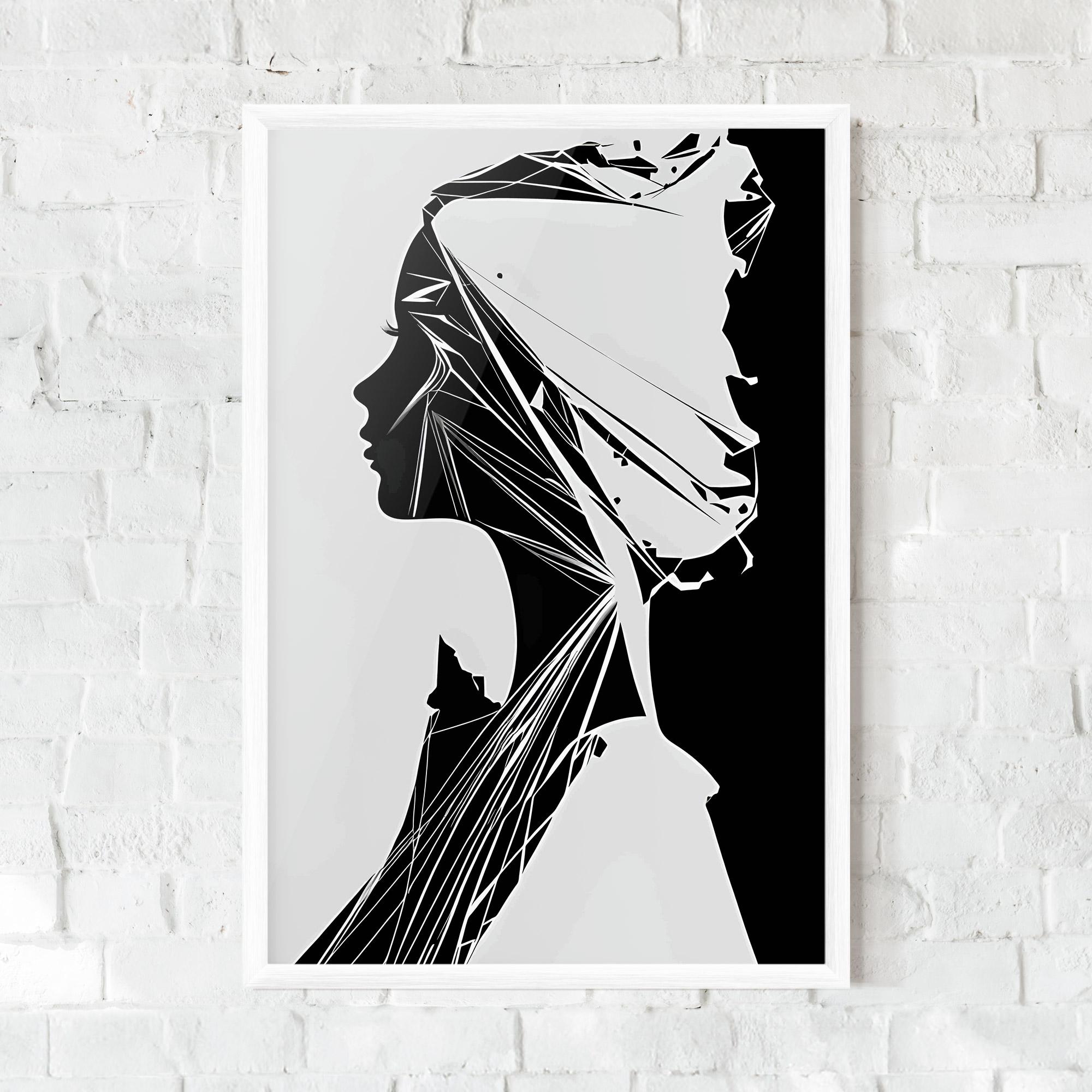 Рамкиран постер Girl Shilouette Art mockup 0