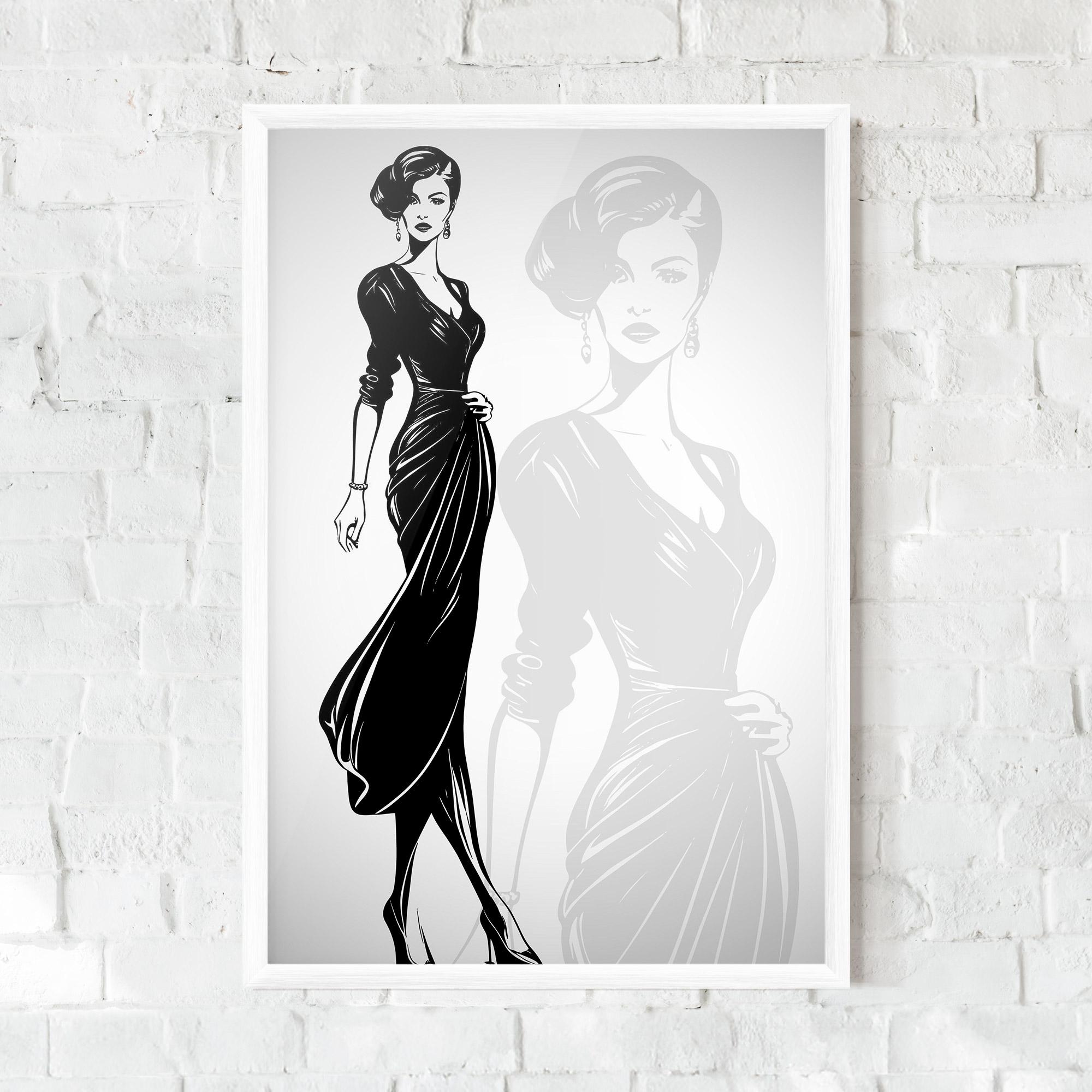 Рамкиран постер Lady Shilouette mockup 0