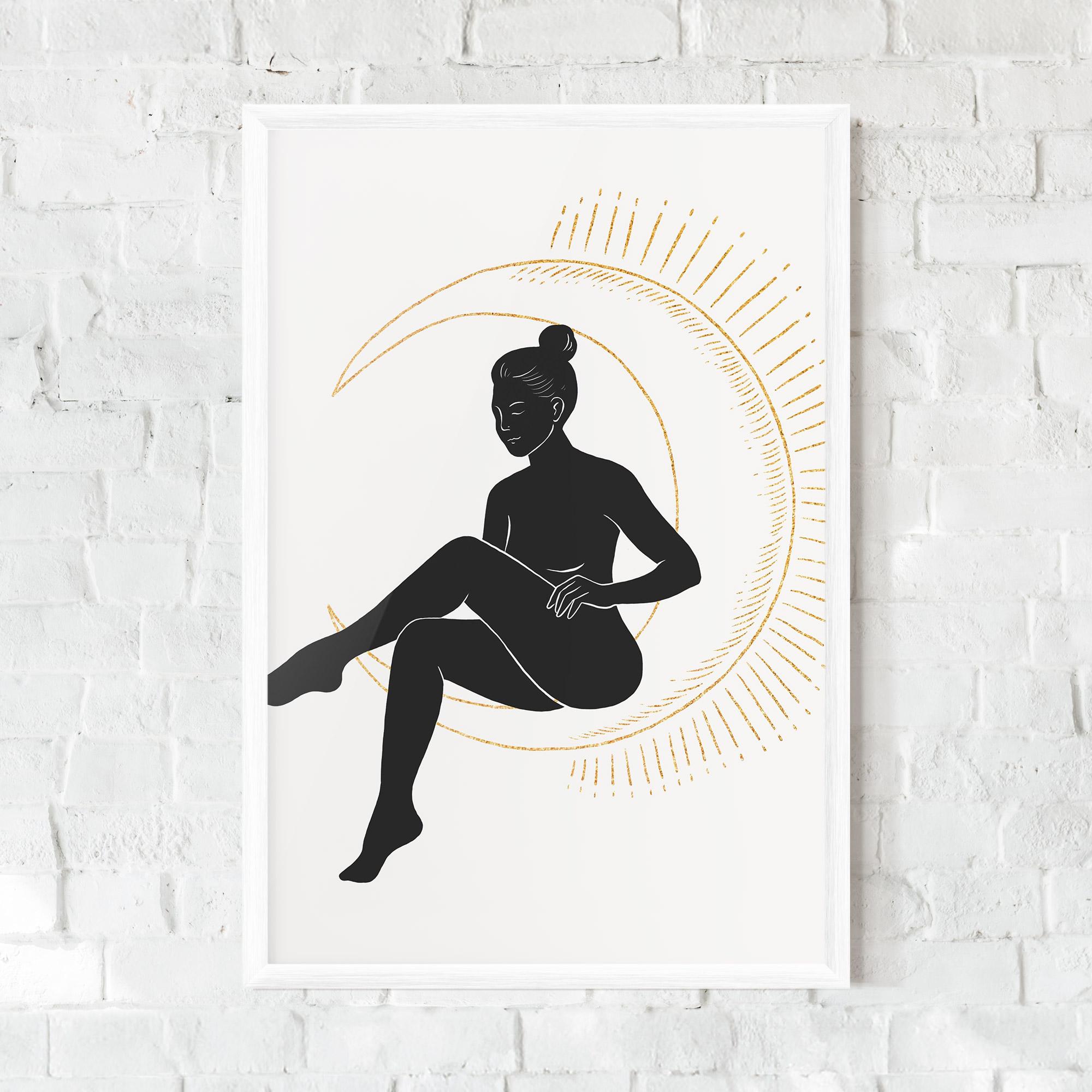 Рамкиран постер Sitting On The Moon mockup 0