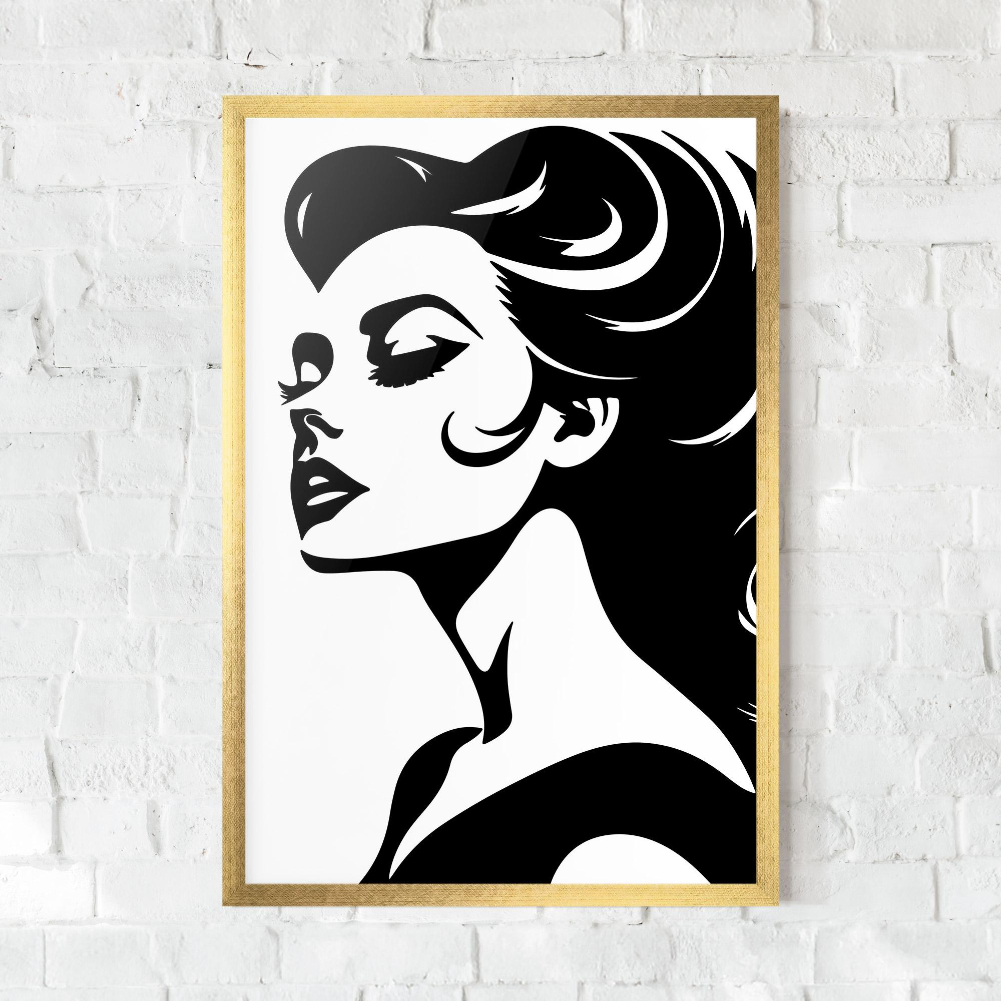 Рамкиран постер Eyeliner Shilouette mockup 0