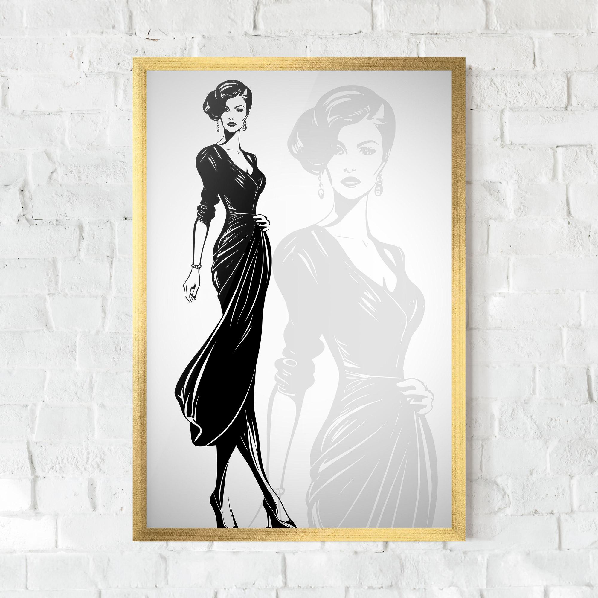 Рамкиран постер Lady Shilouette mockup 0