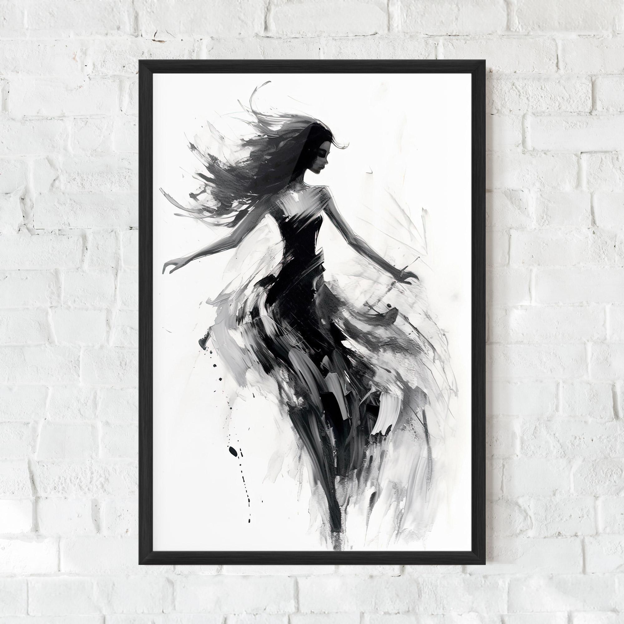 Рамкиран постер Black Ink Woman mockup 0