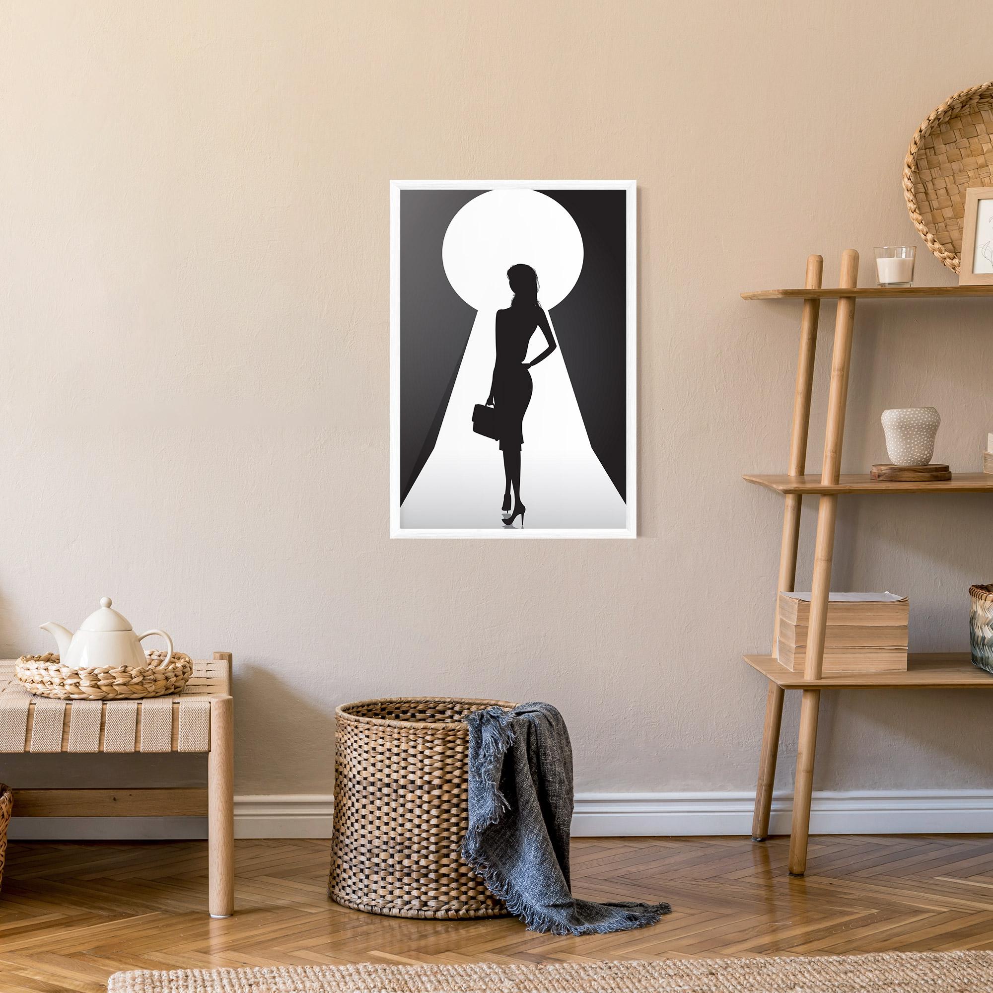 Рамкиран постер Girl Door mockup 9