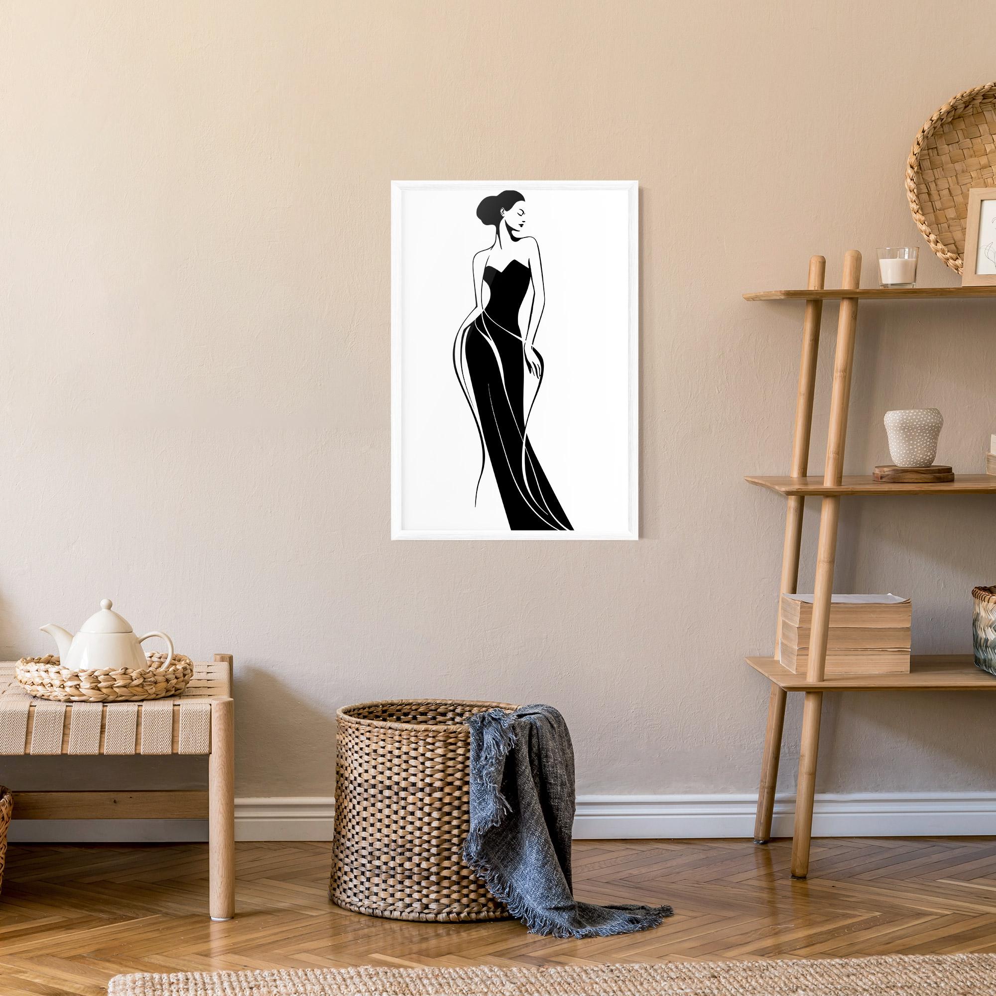 Рамкиран постер Woman Shape Line mockup 9