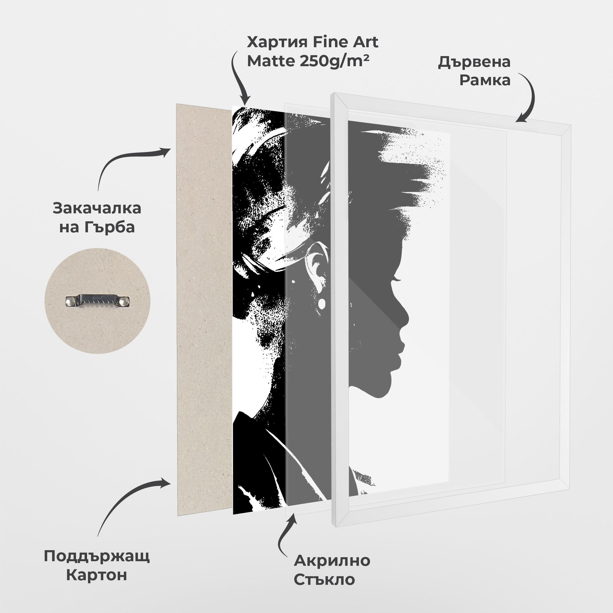 Рамкиран постер Black Silhouette mockup 1