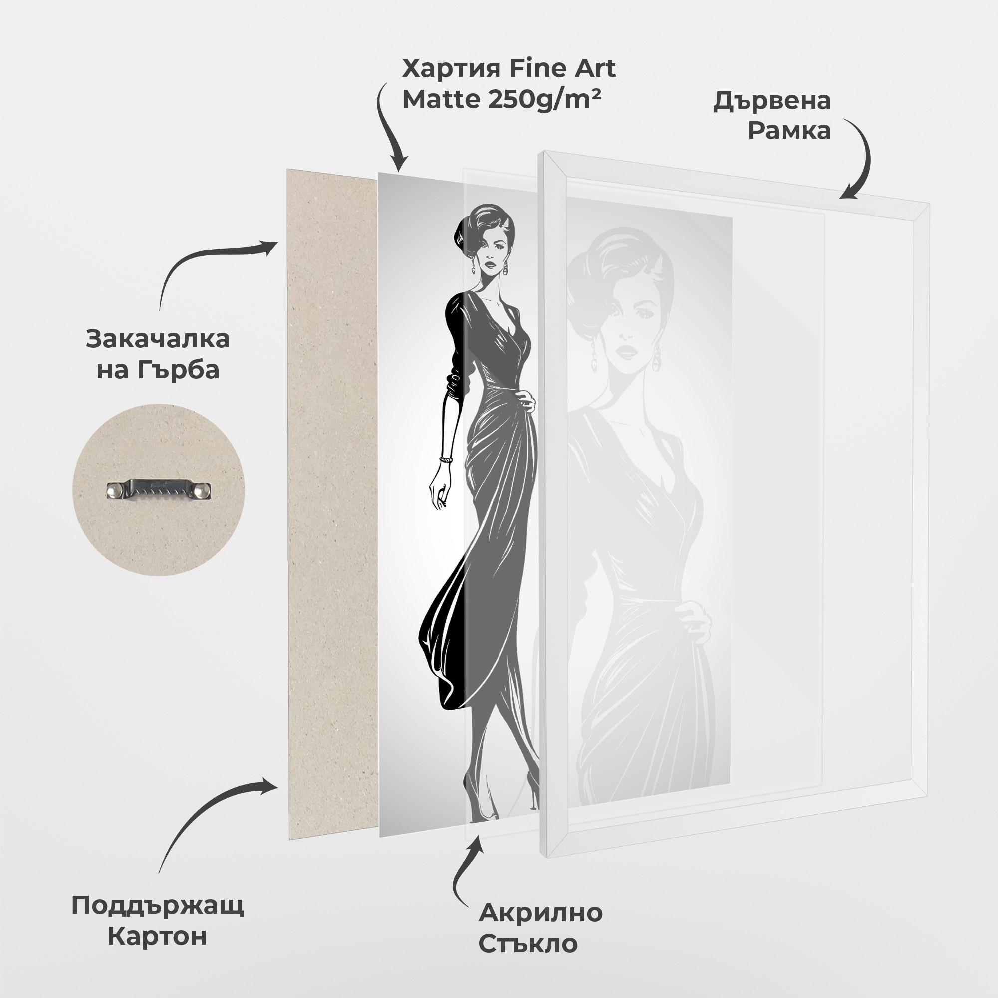 Рамкиран постер Lady Shilouette mockup 1