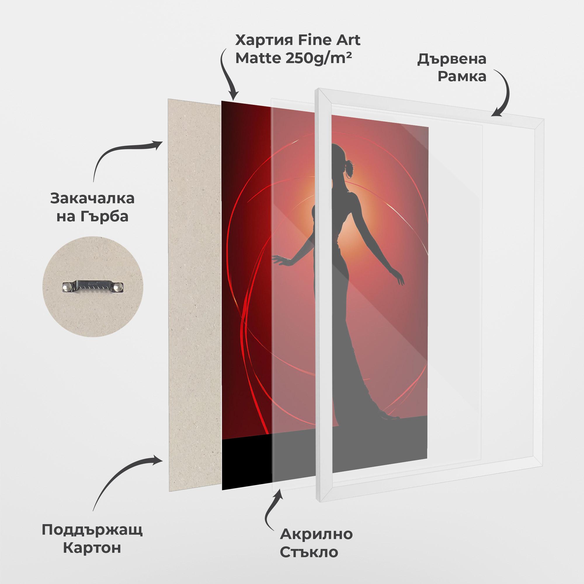 Рамкиран постер Red Background Girl mockup 1