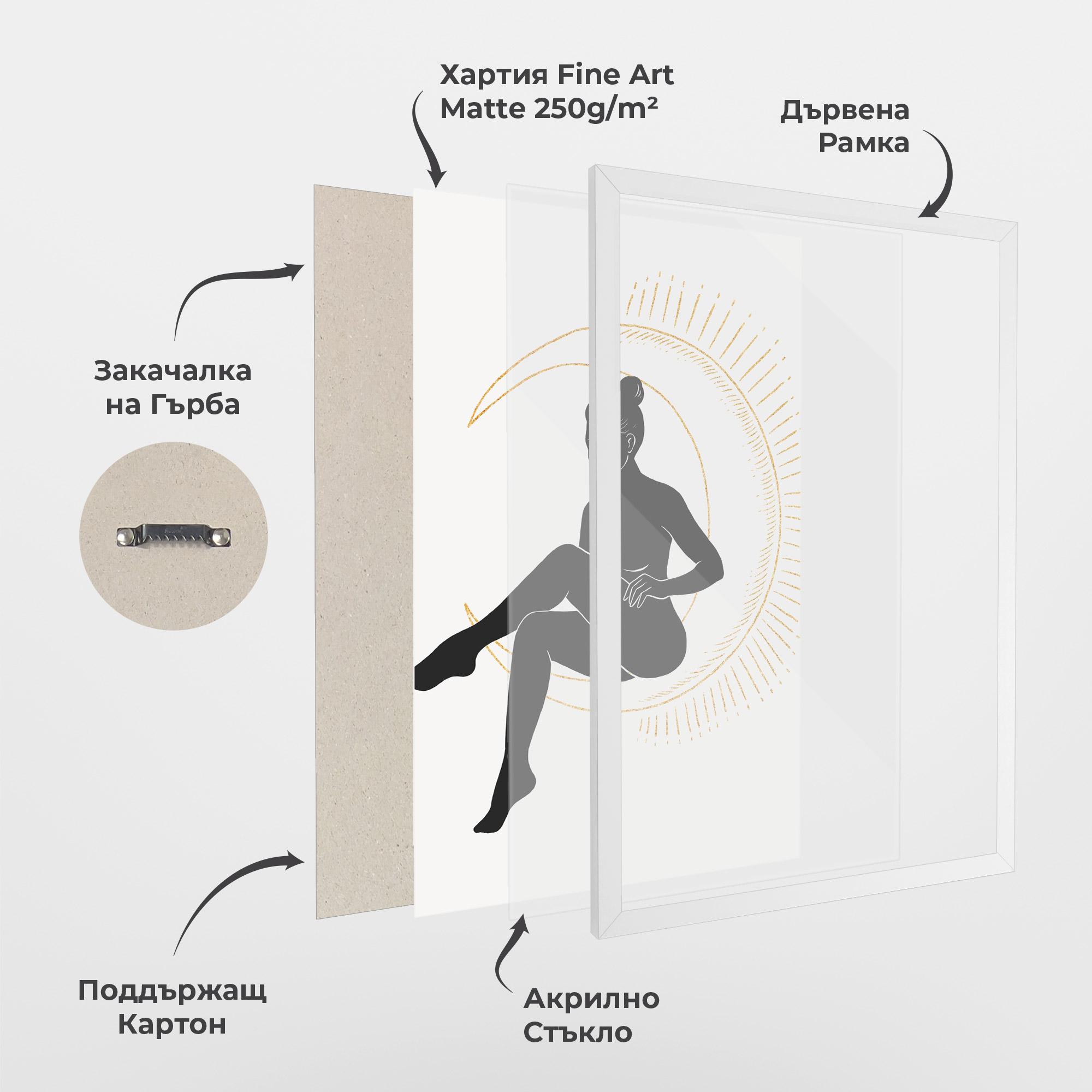 Рамкиран постер Sitting On The Moon mockup 1