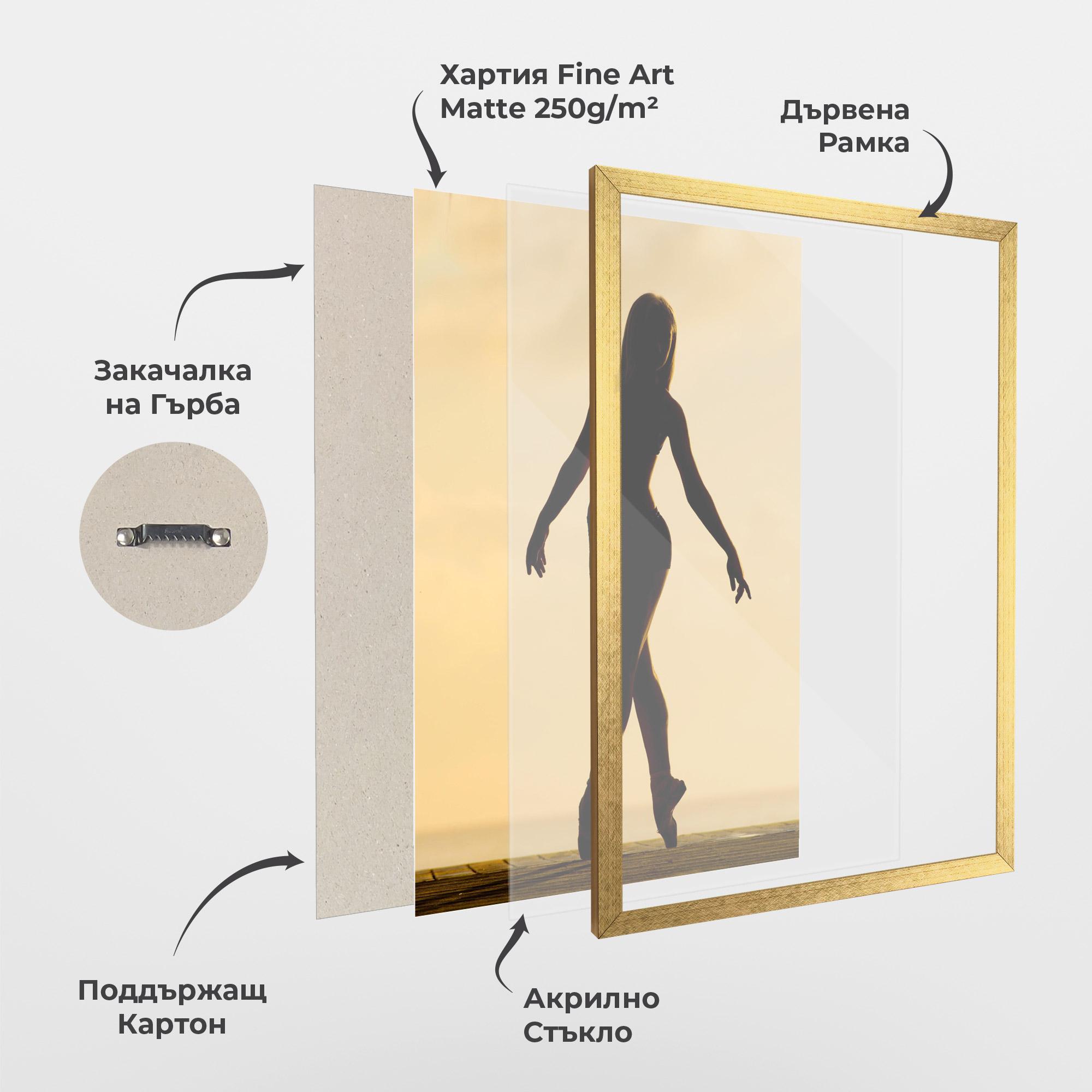 Рамкиран постер Ballet On Cream mockup 1