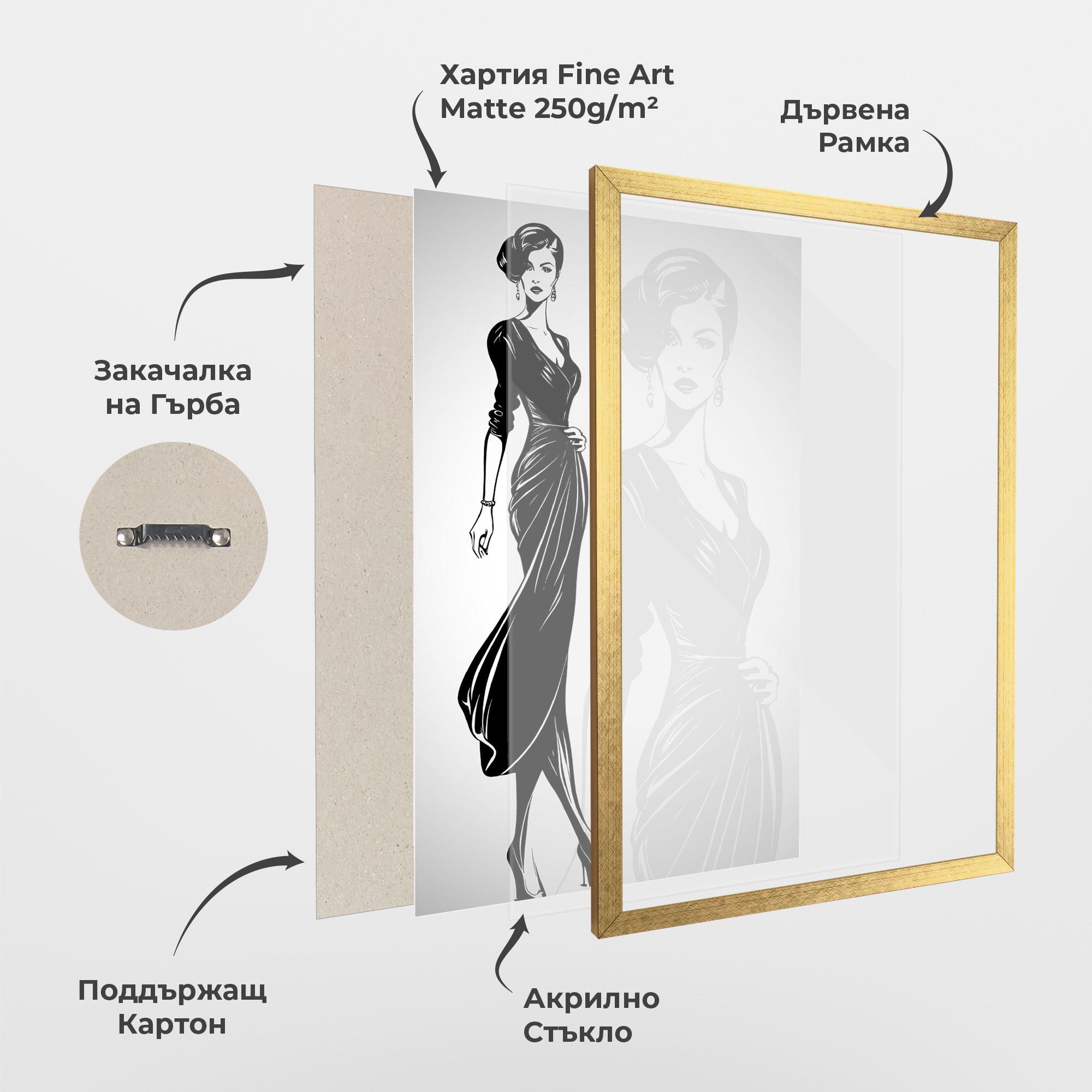 Рамкиран постер Lady Shilouette mockup 1