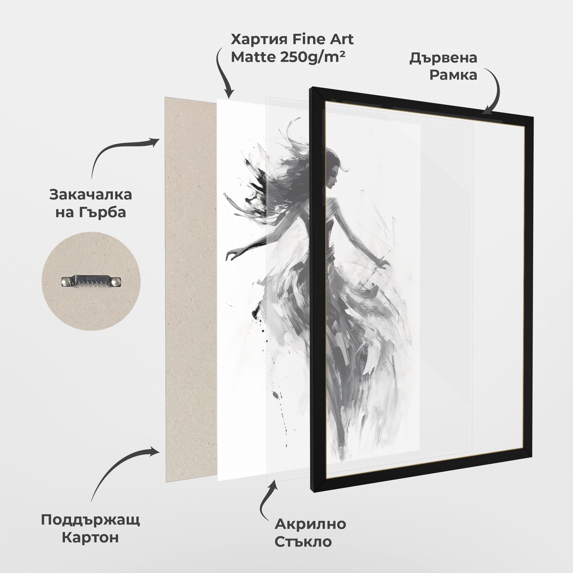 Рамкиран постер Black Ink Woman mockup 1