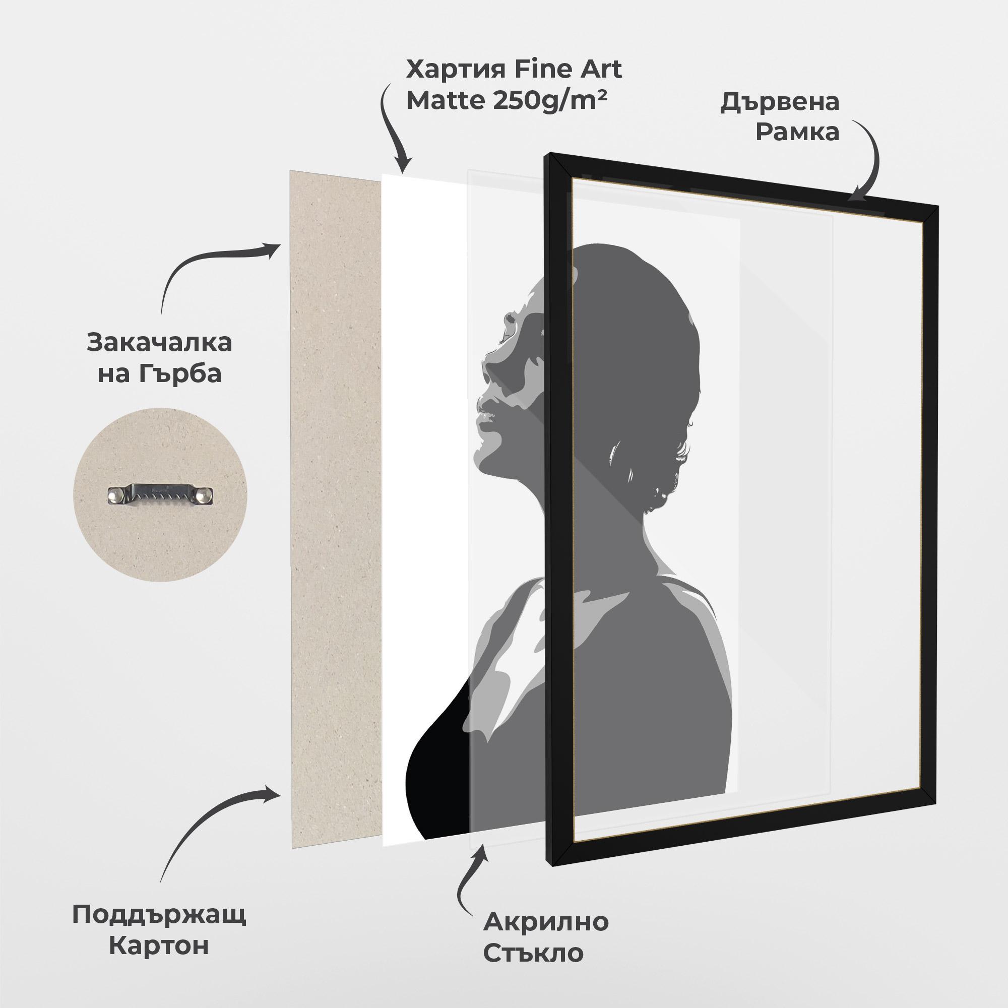 Рамкиран постер Black Woman Shilouette mockup 1