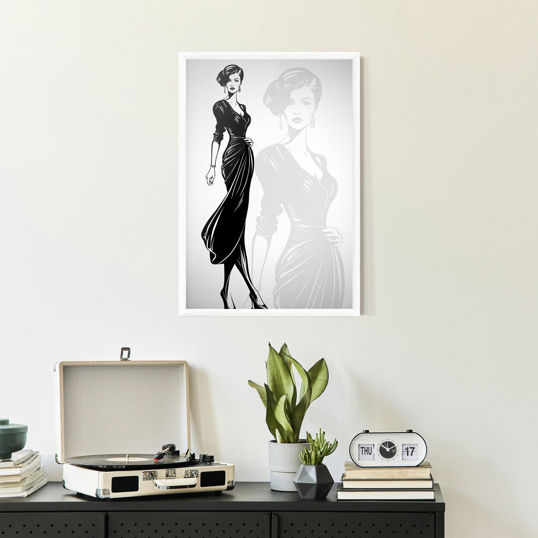 Рамкиран постер Lady Shilouette mockup 2