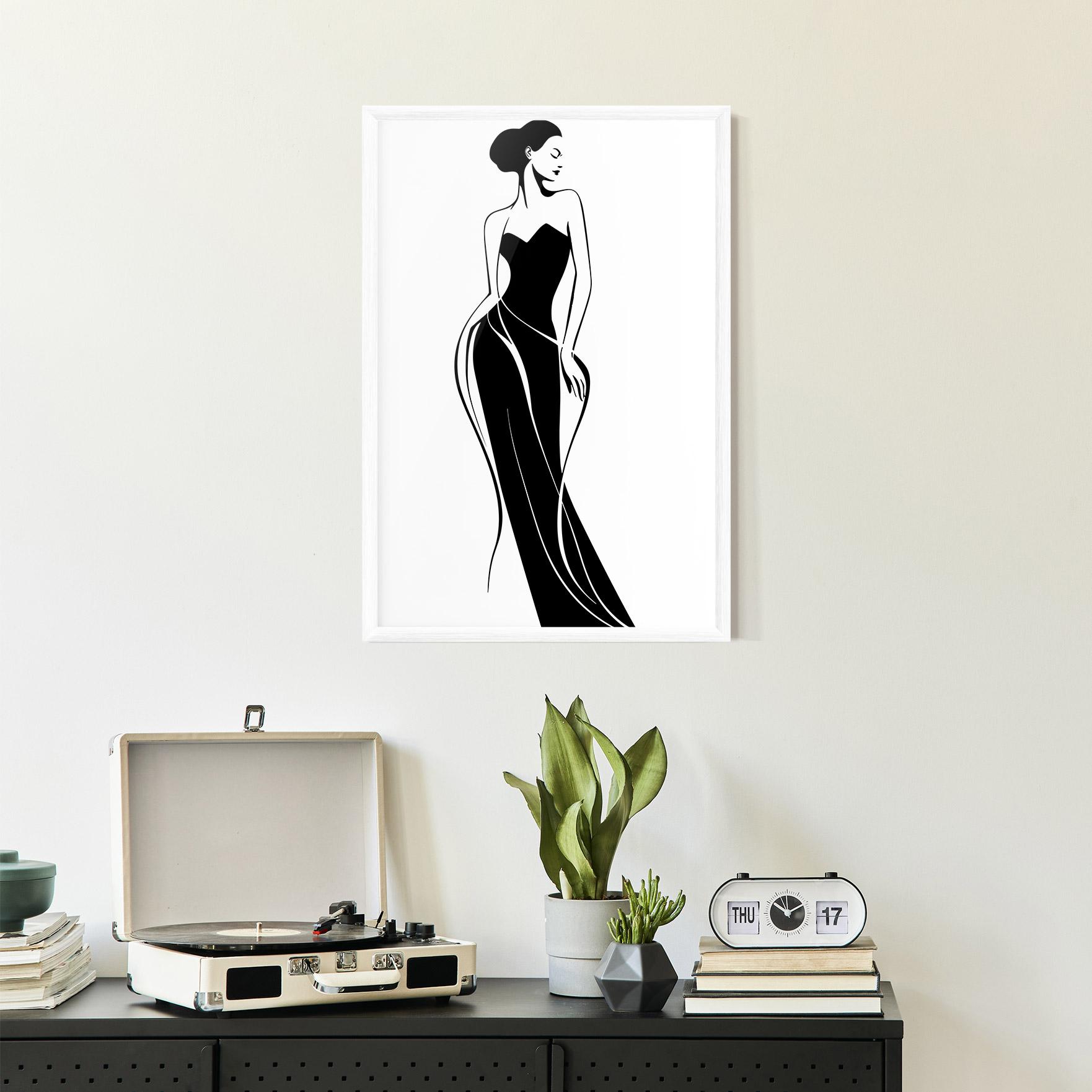 Рамкиран постер Woman Shape Line mockup 2