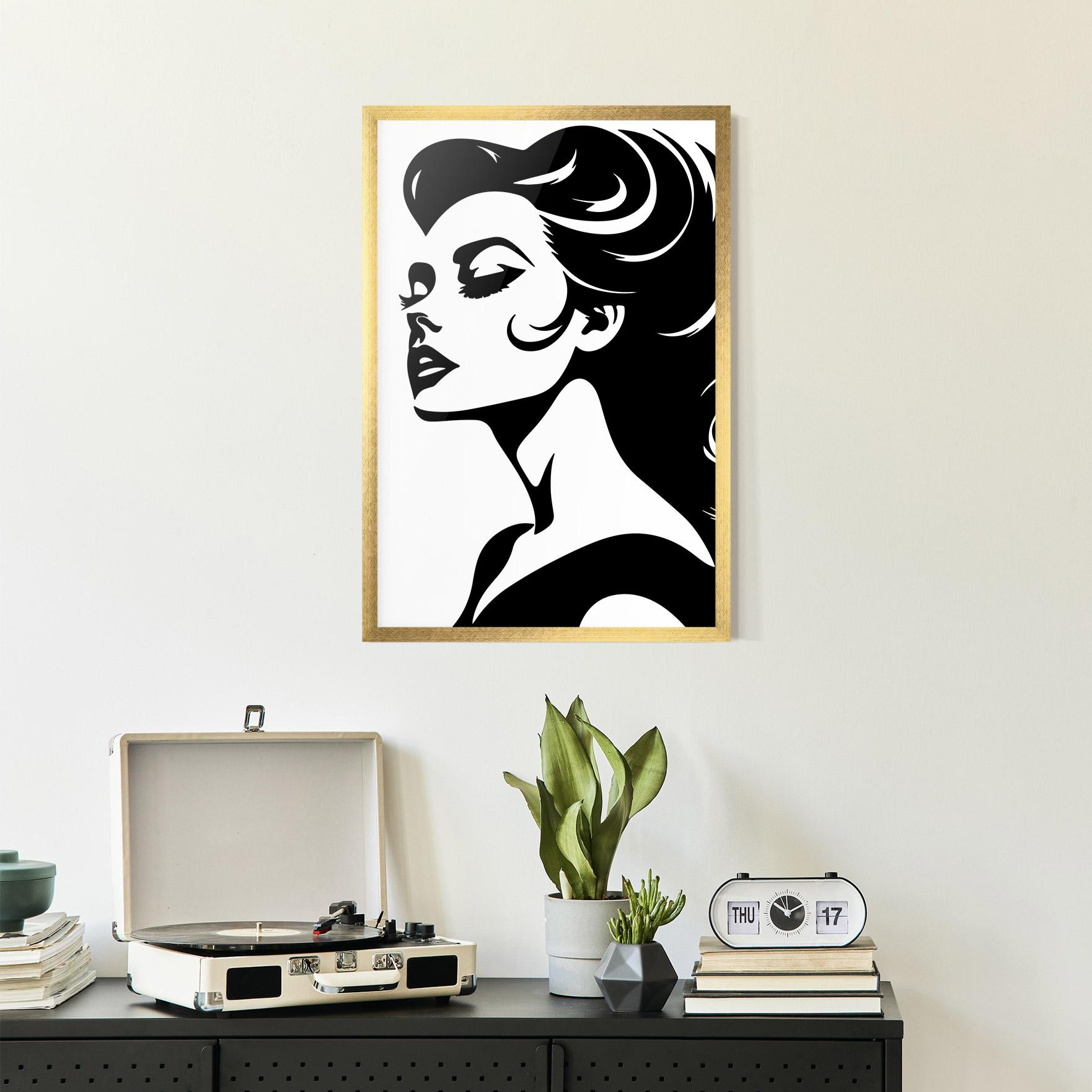 Рамкиран постер Eyeliner Shilouette mockup 2