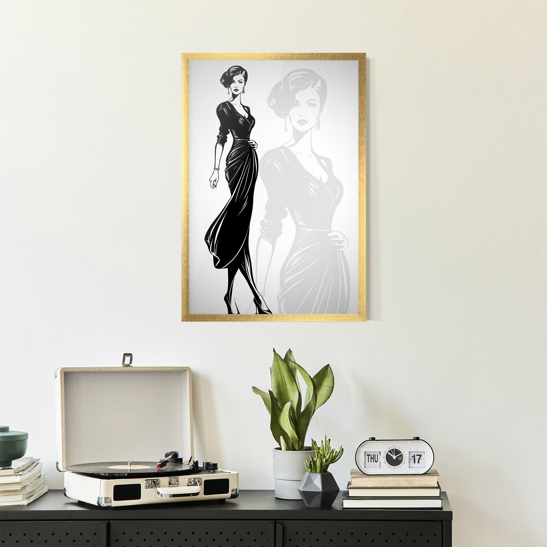 Рамкиран постер Lady Shilouette mockup 2