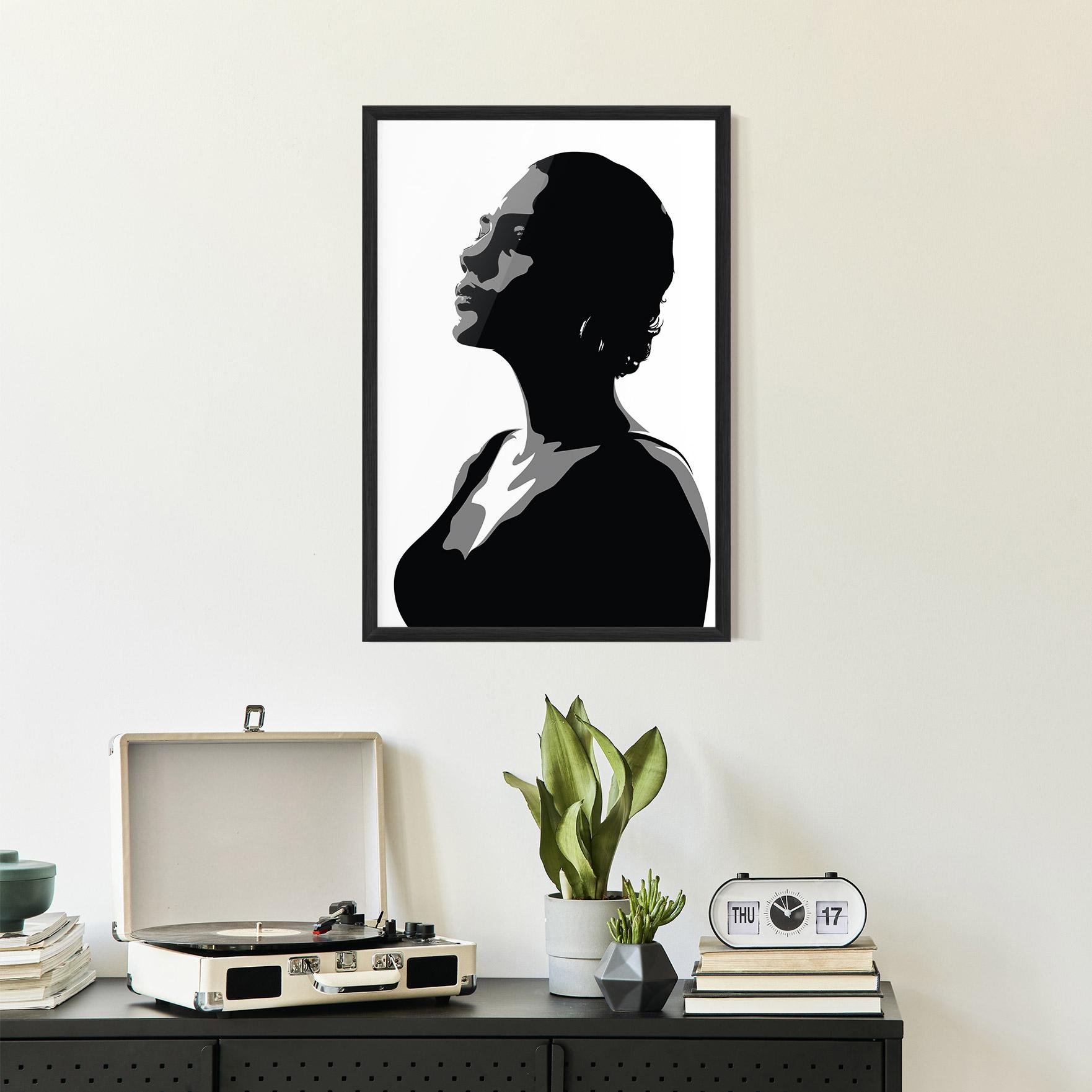Рамкиран постер Black Woman Shilouette mockup 2