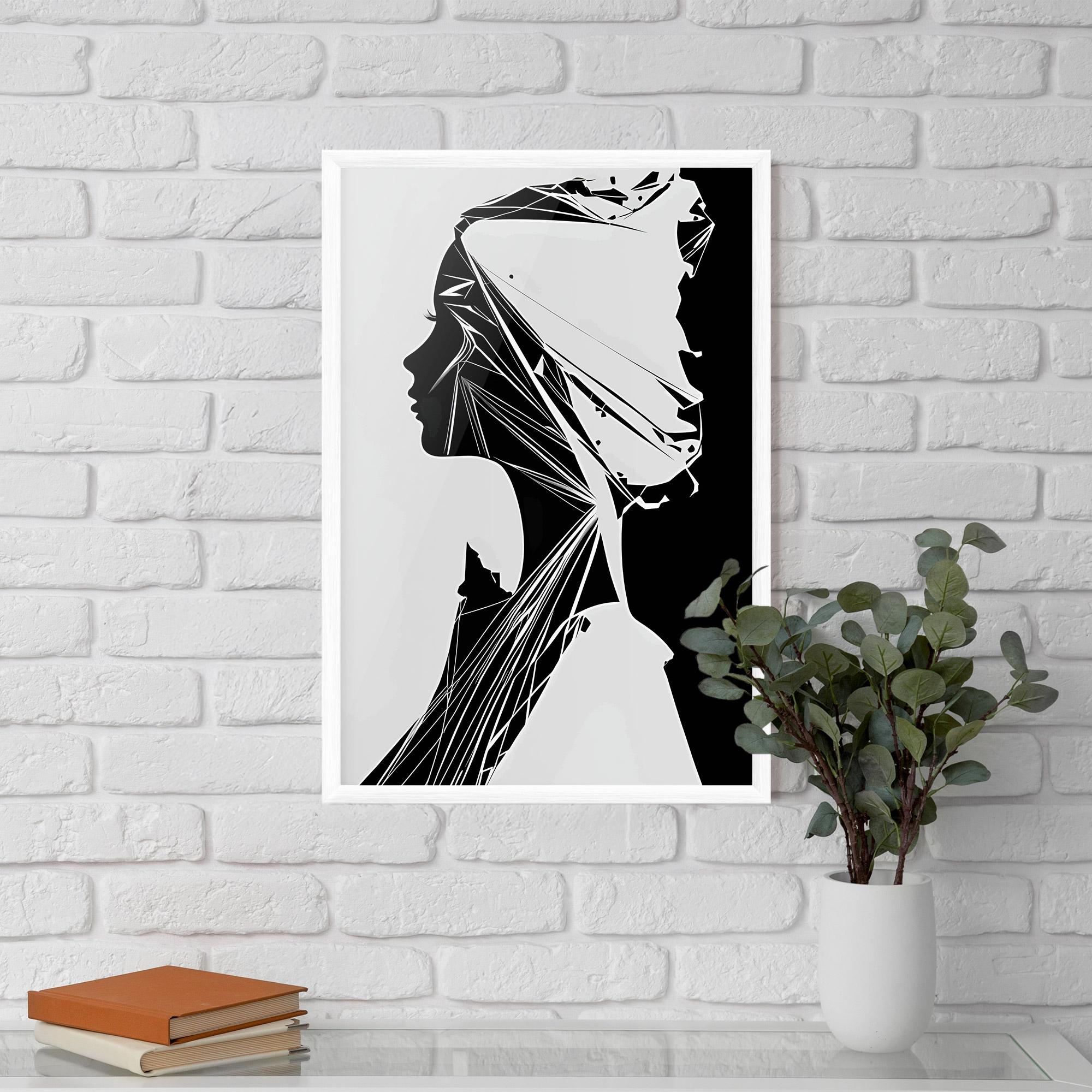 Рамкиран постер Girl Shilouette Art mockup 5