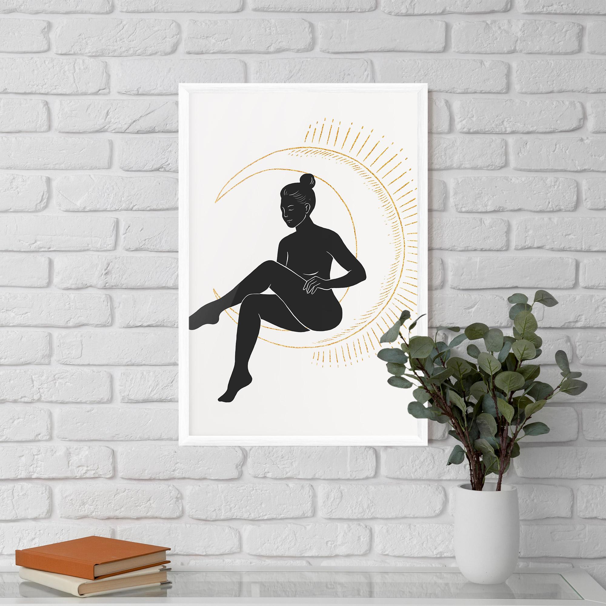 Рамкиран постер Sitting On The Moon mockup 5