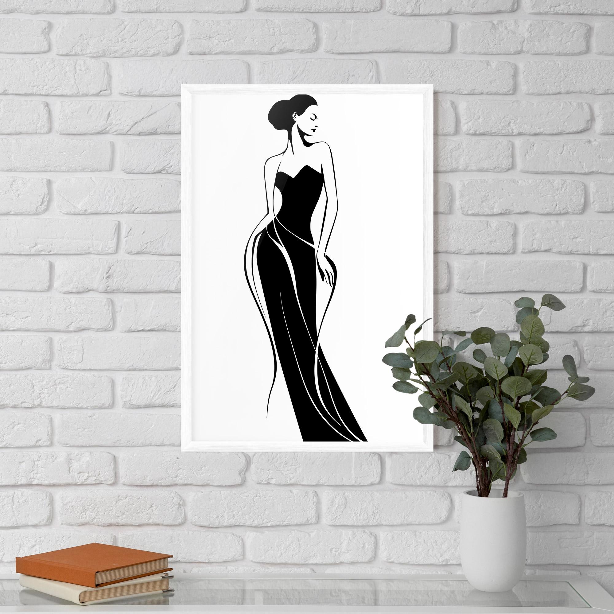 Рамкиран постер Woman Shape Line mockup 5