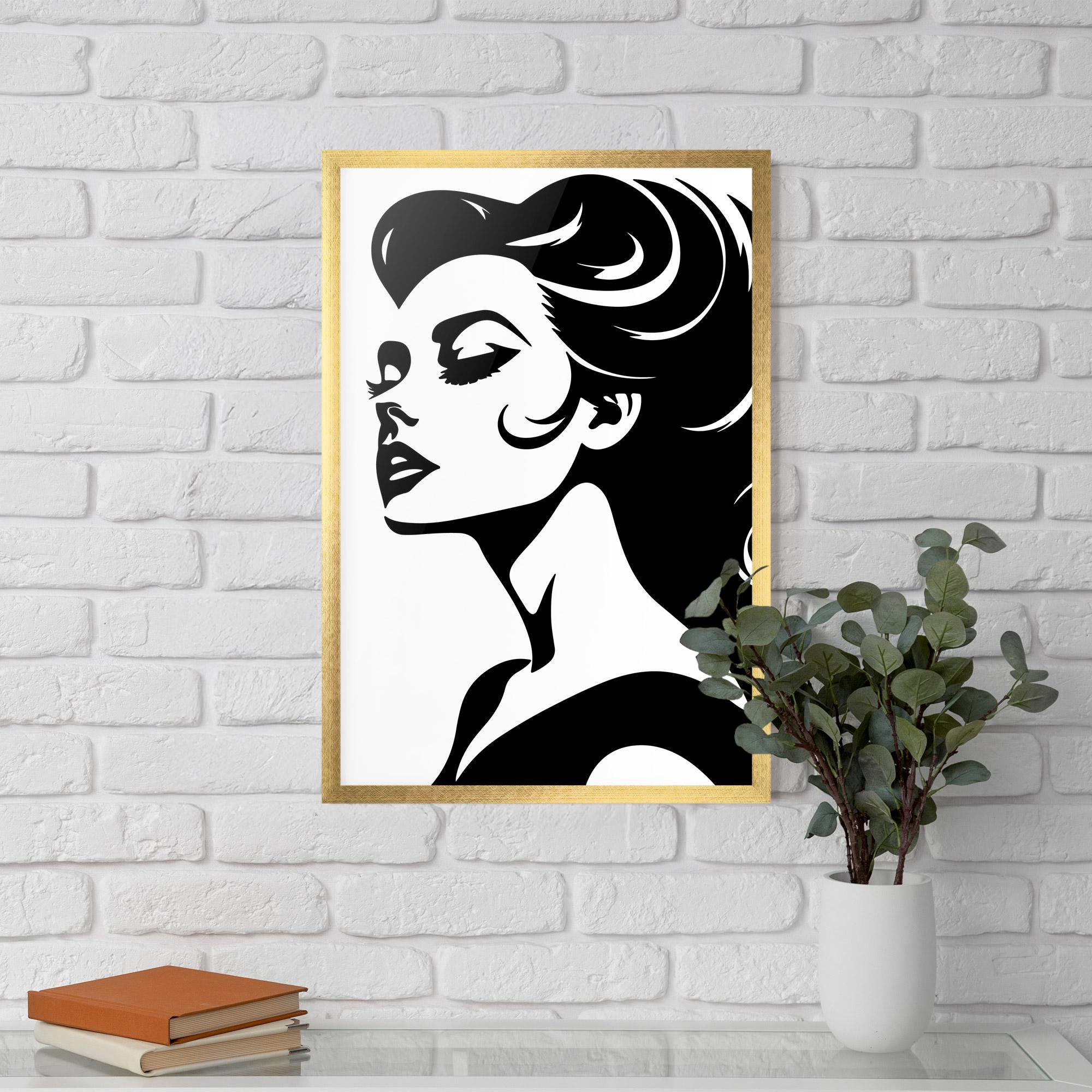 Рамкиран постер Eyeliner Shilouette mockup 5