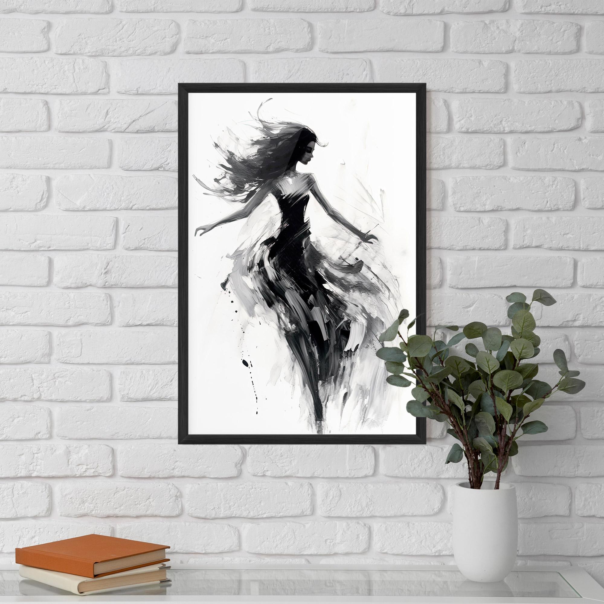 Рамкиран постер Black Ink Woman mockup 5