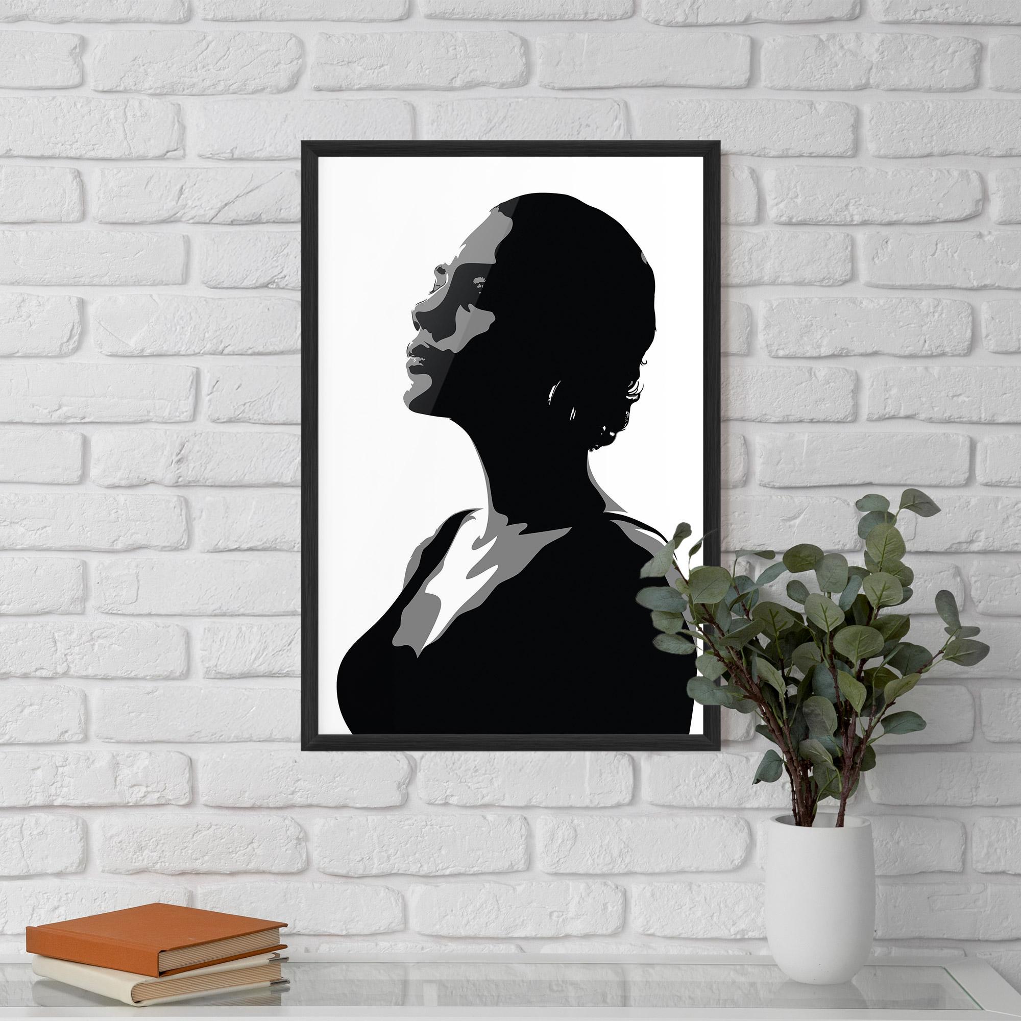 Рамкиран постер Black Woman Shilouette mockup 5