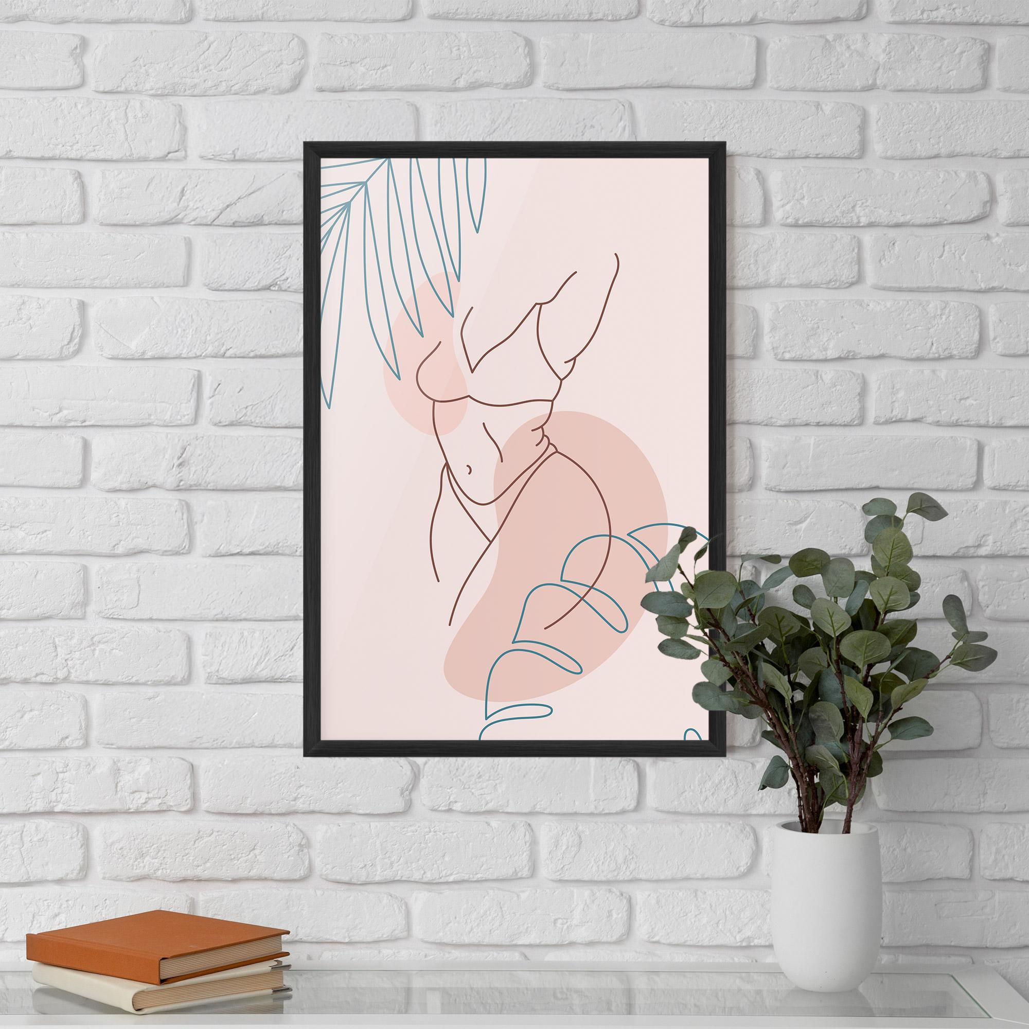 Рамкиран постер Body Line Leaf mockup 5