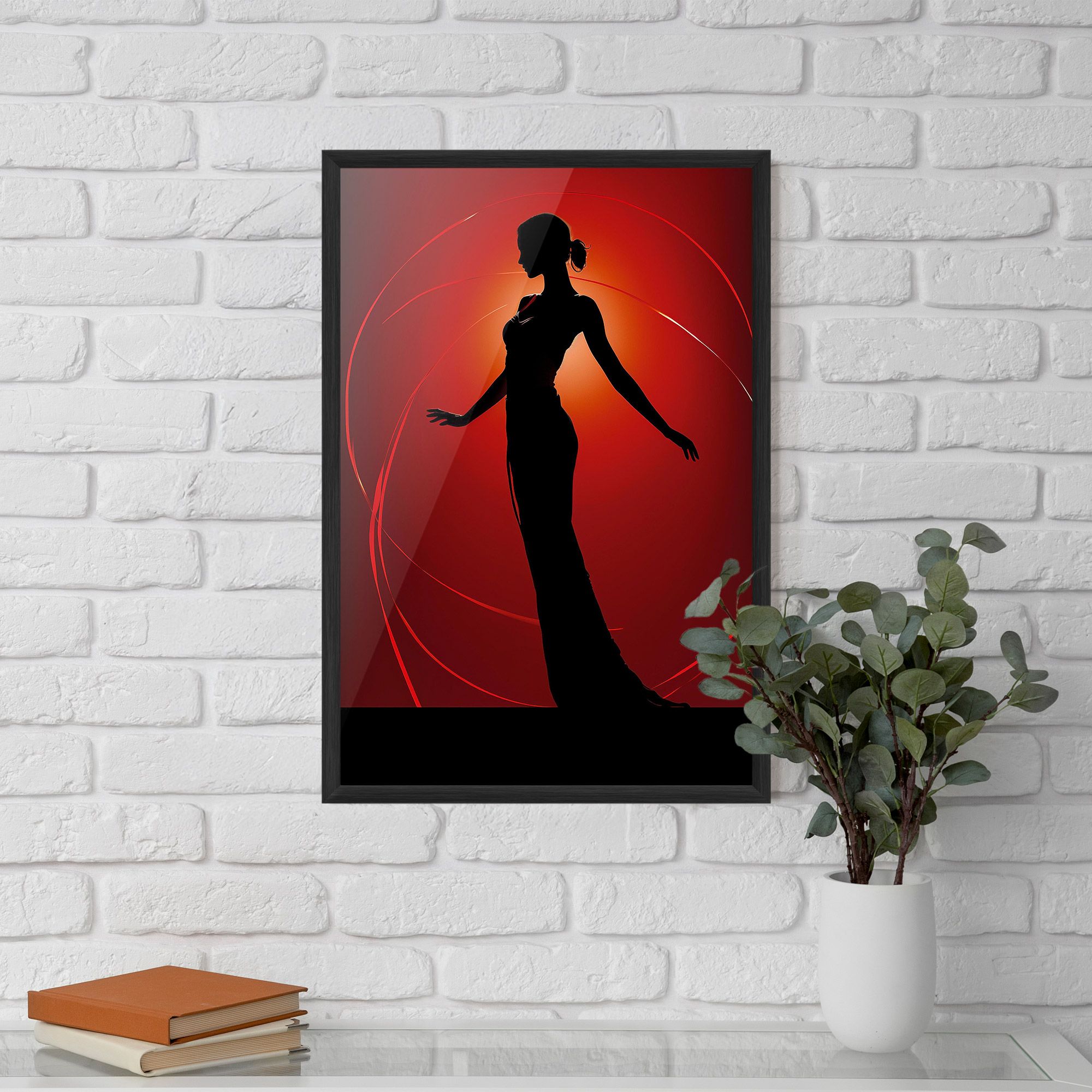 Red Background Girl mockup 5