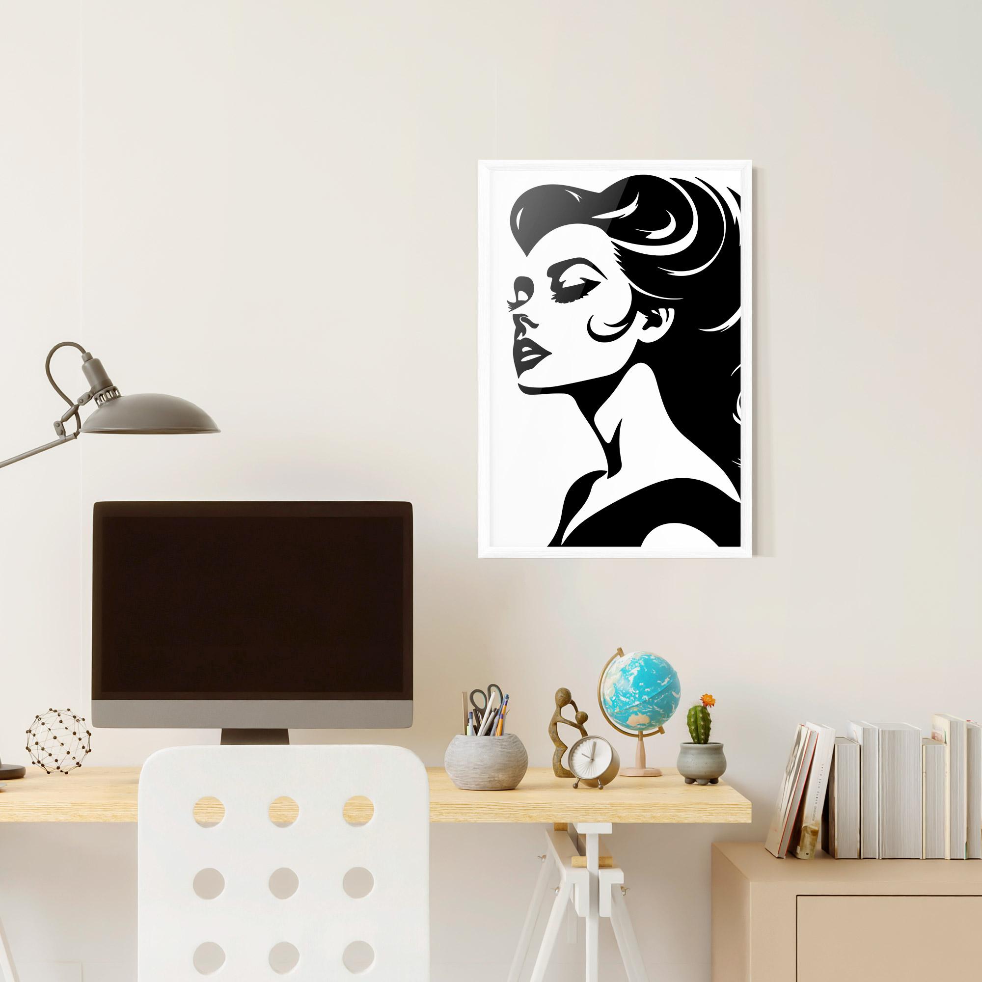 Рамкиран постер Eyeliner Shilouette mockup 6