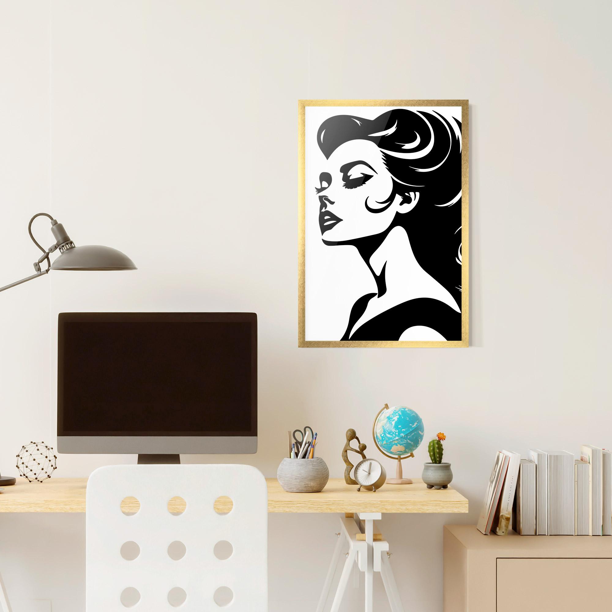 Рамкиран постер Eyeliner Shilouette mockup 6