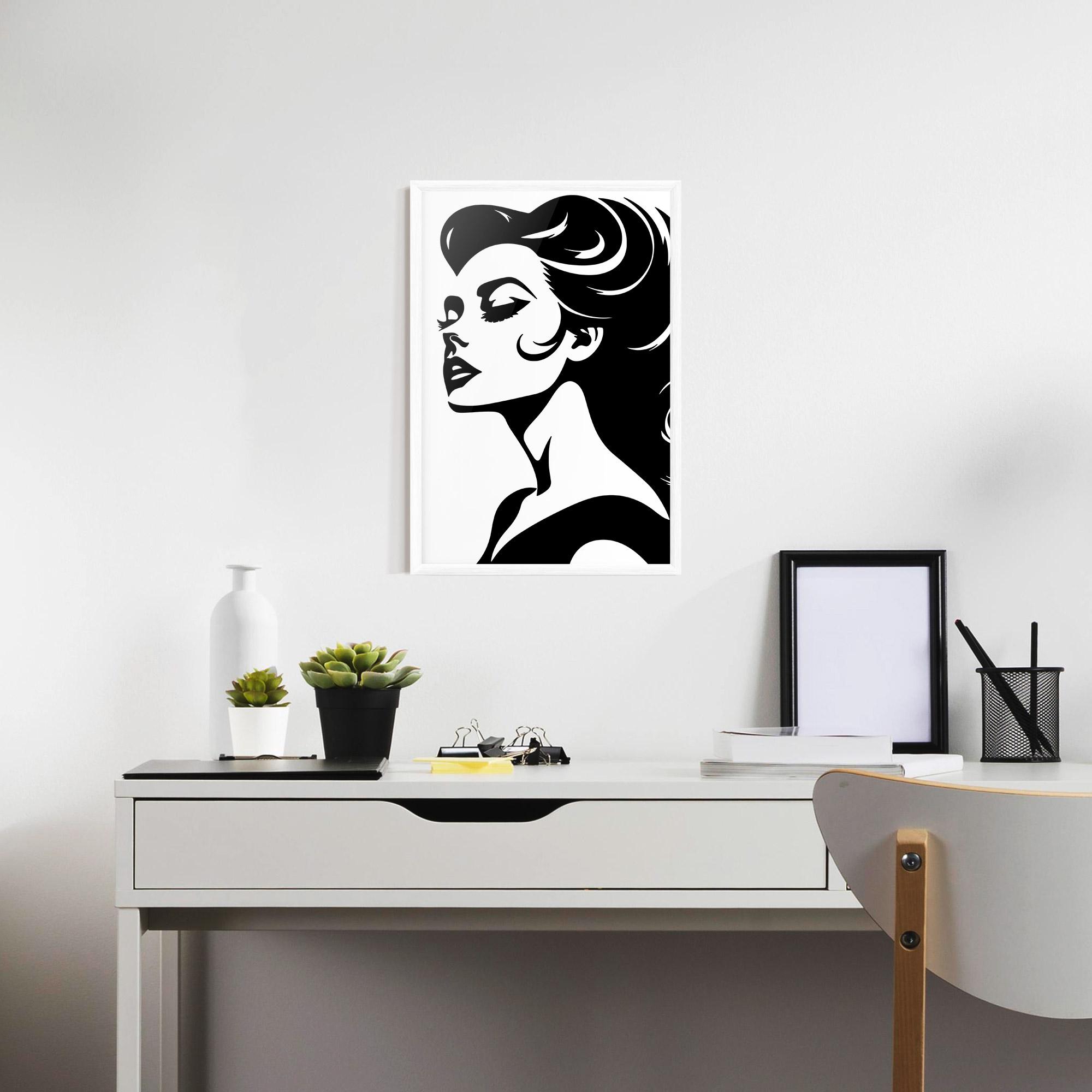 Рамкиран постер Eyeliner Shilouette mockup 7