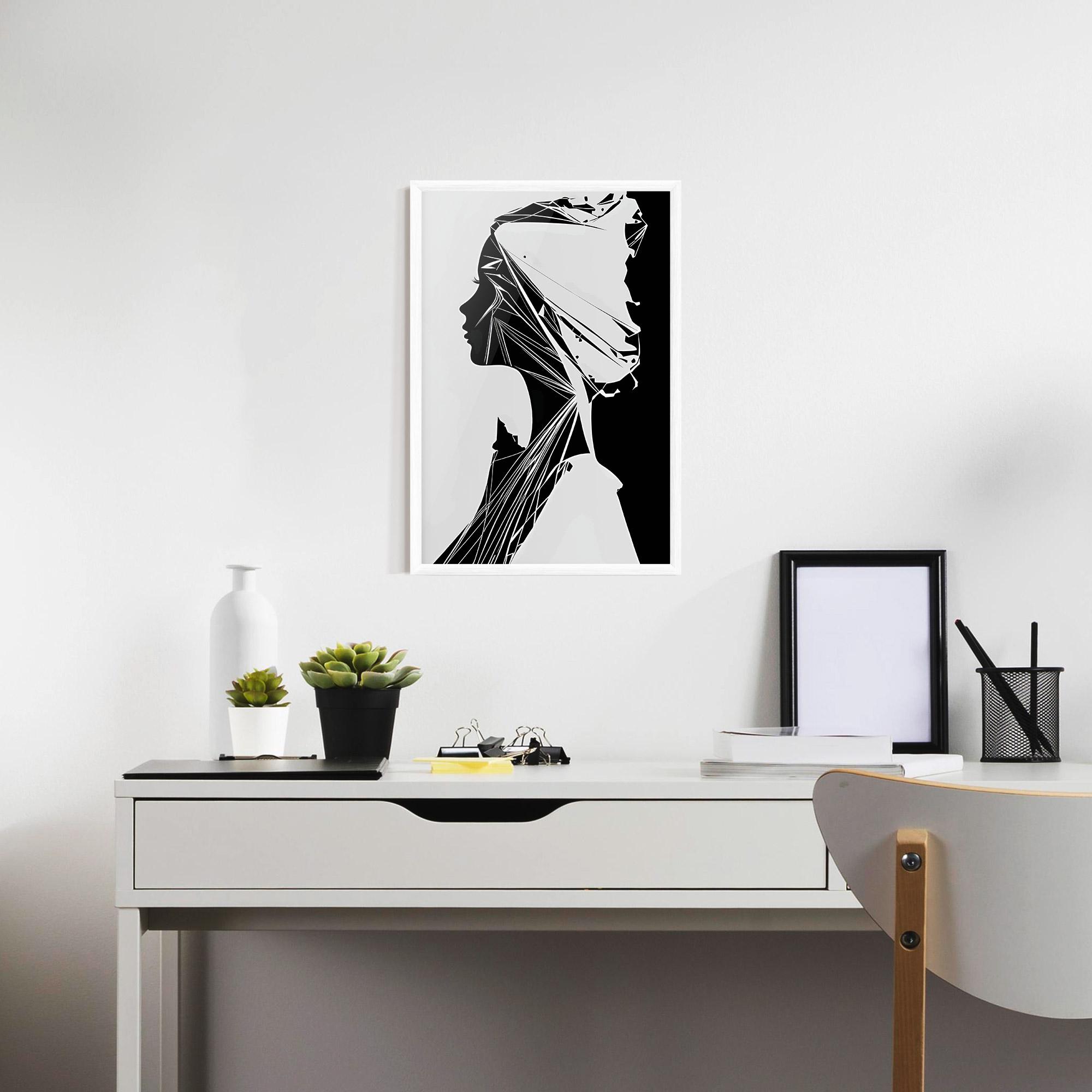 Рамкиран постер Girl Shilouette Art mockup 7