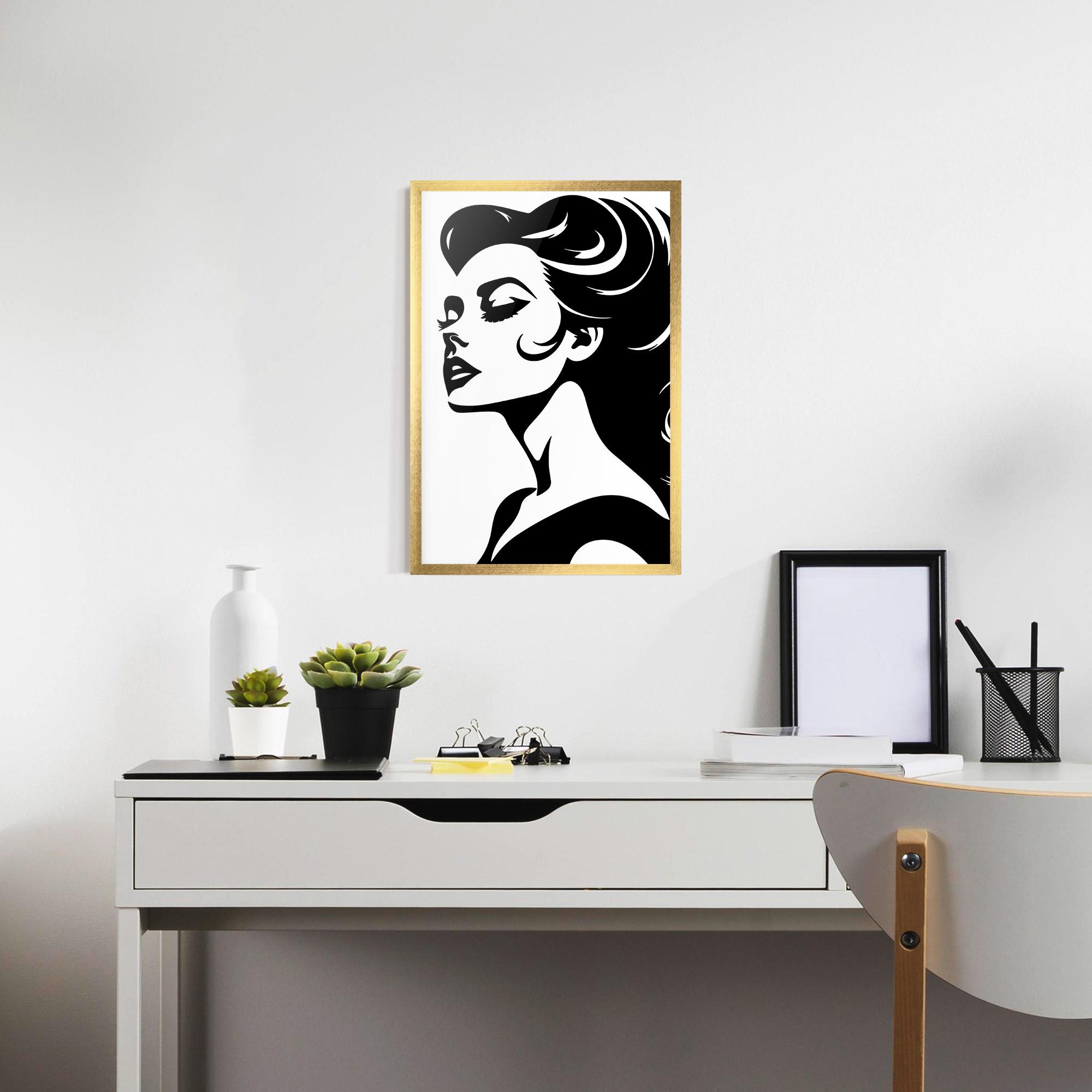 Рамкиран постер Eyeliner Shilouette mockup 7