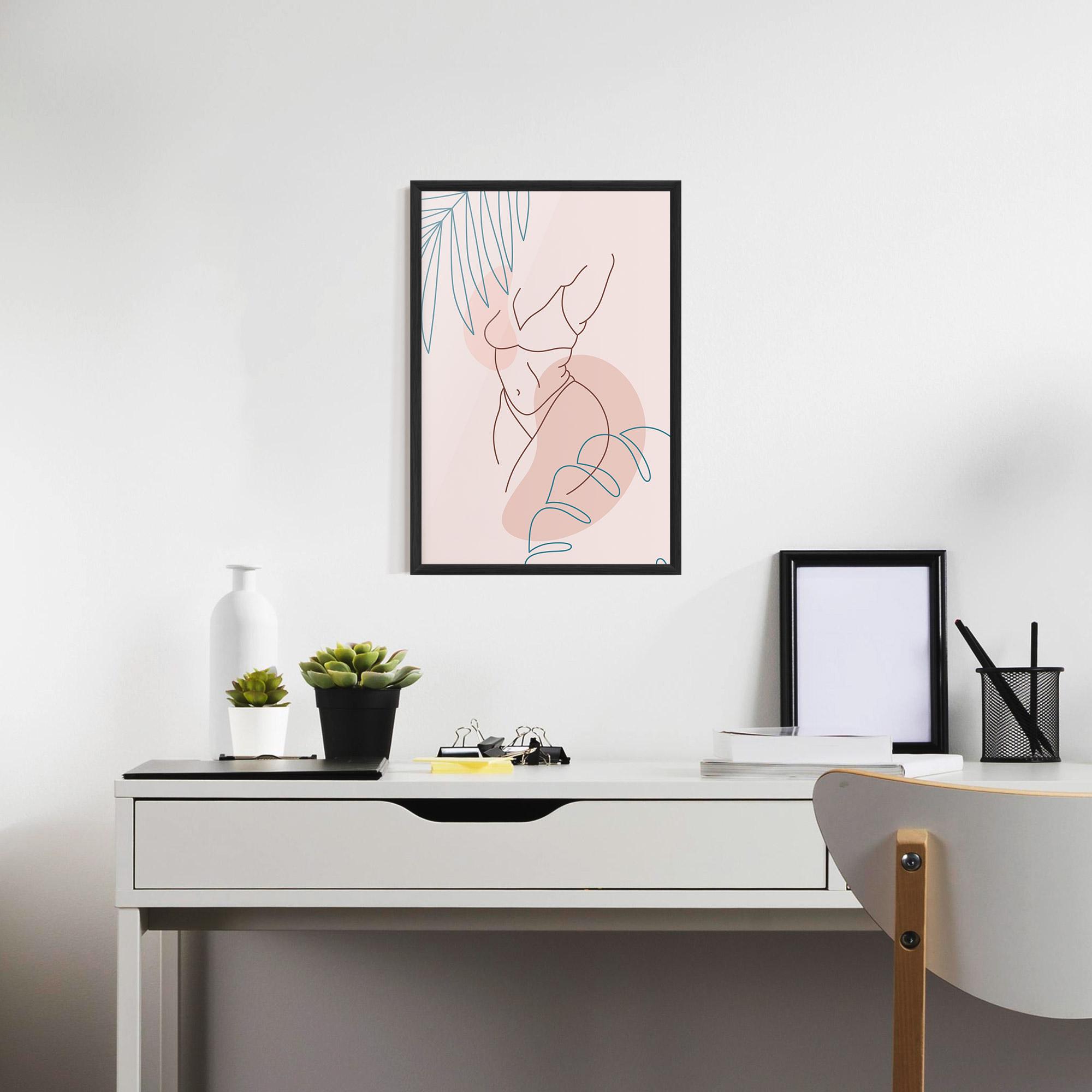 Рамкиран постер Body Line Leaf mockup 7