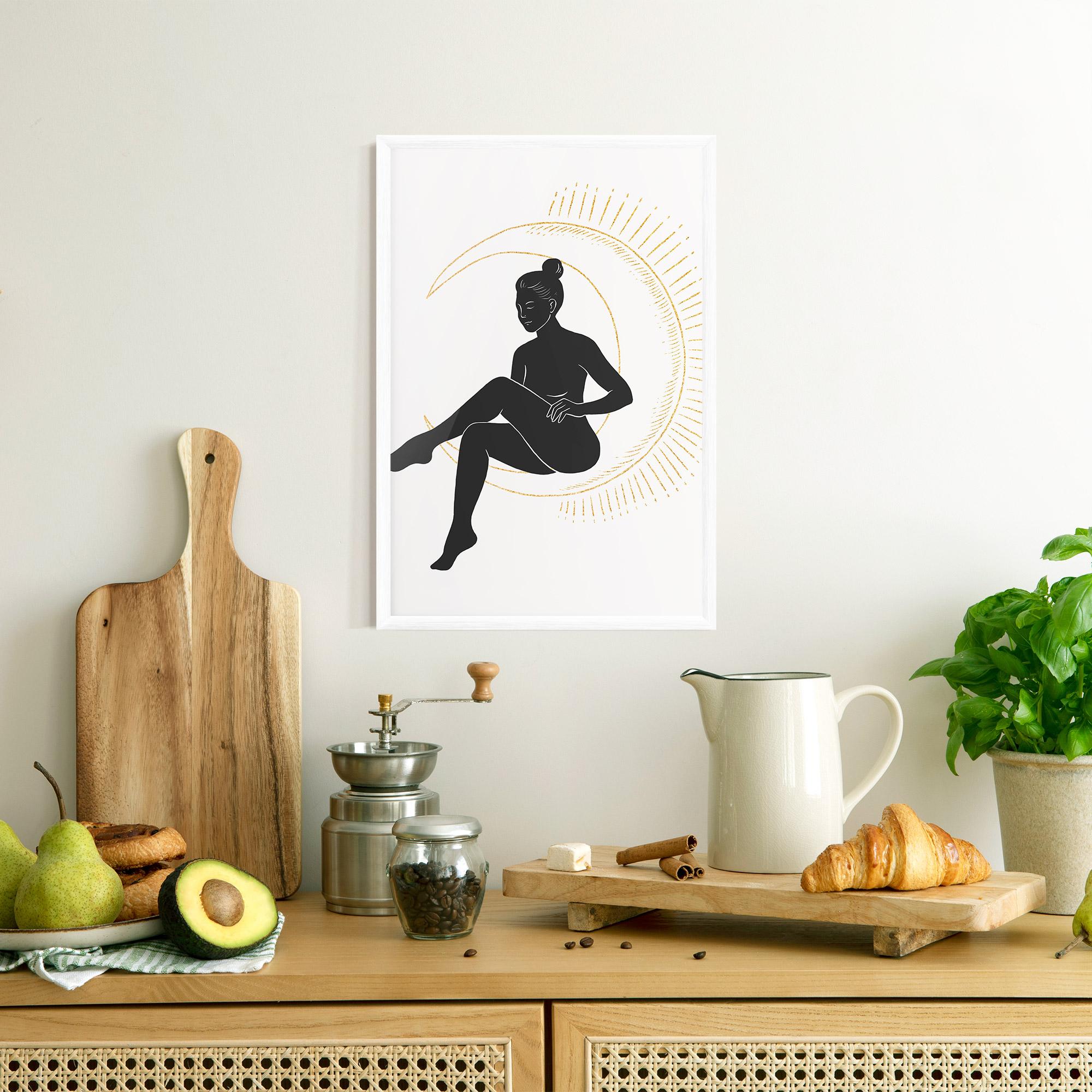 Рамкиран постер Sitting On The Moon mockup 8