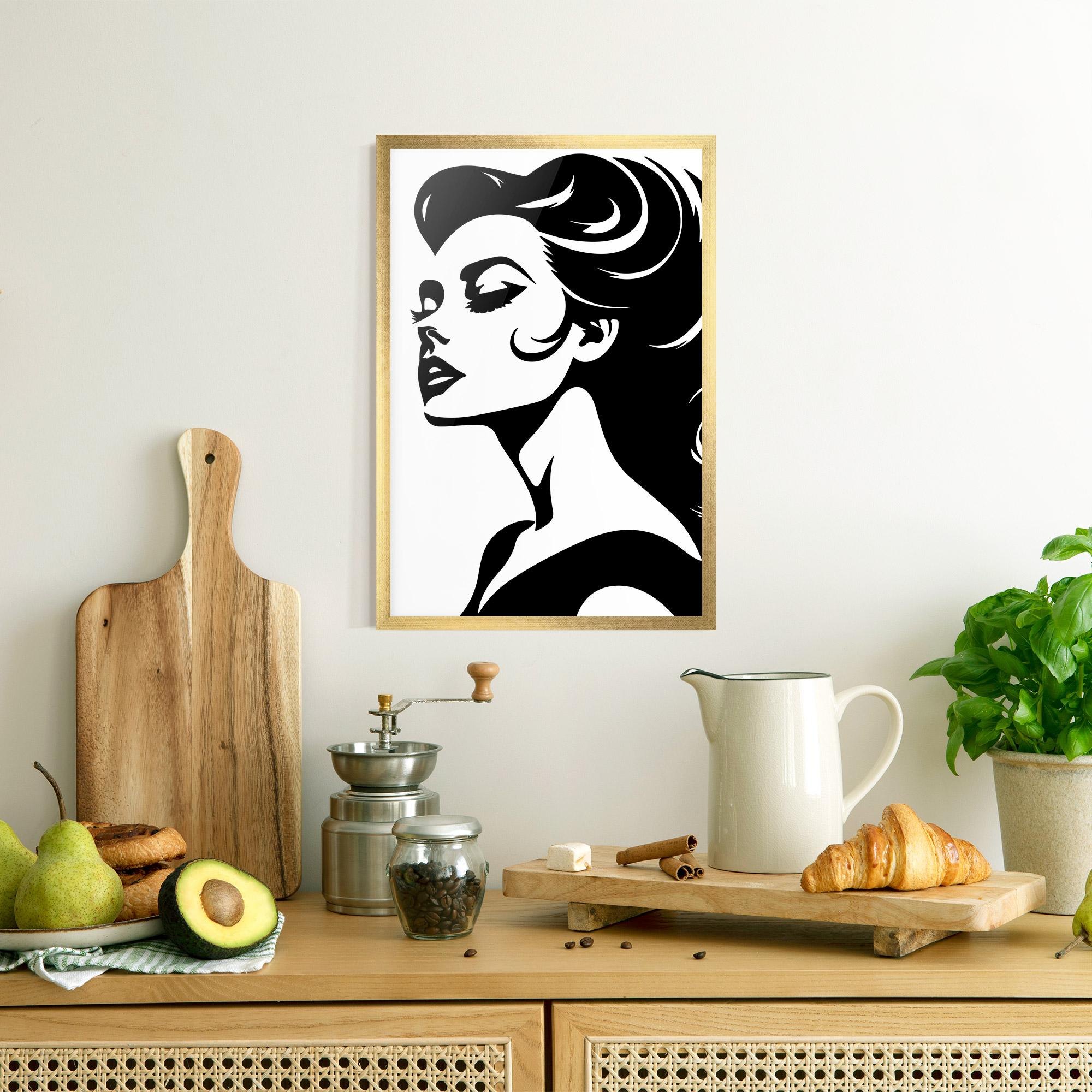 Рамкиран постер Eyeliner Shilouette mockup 8