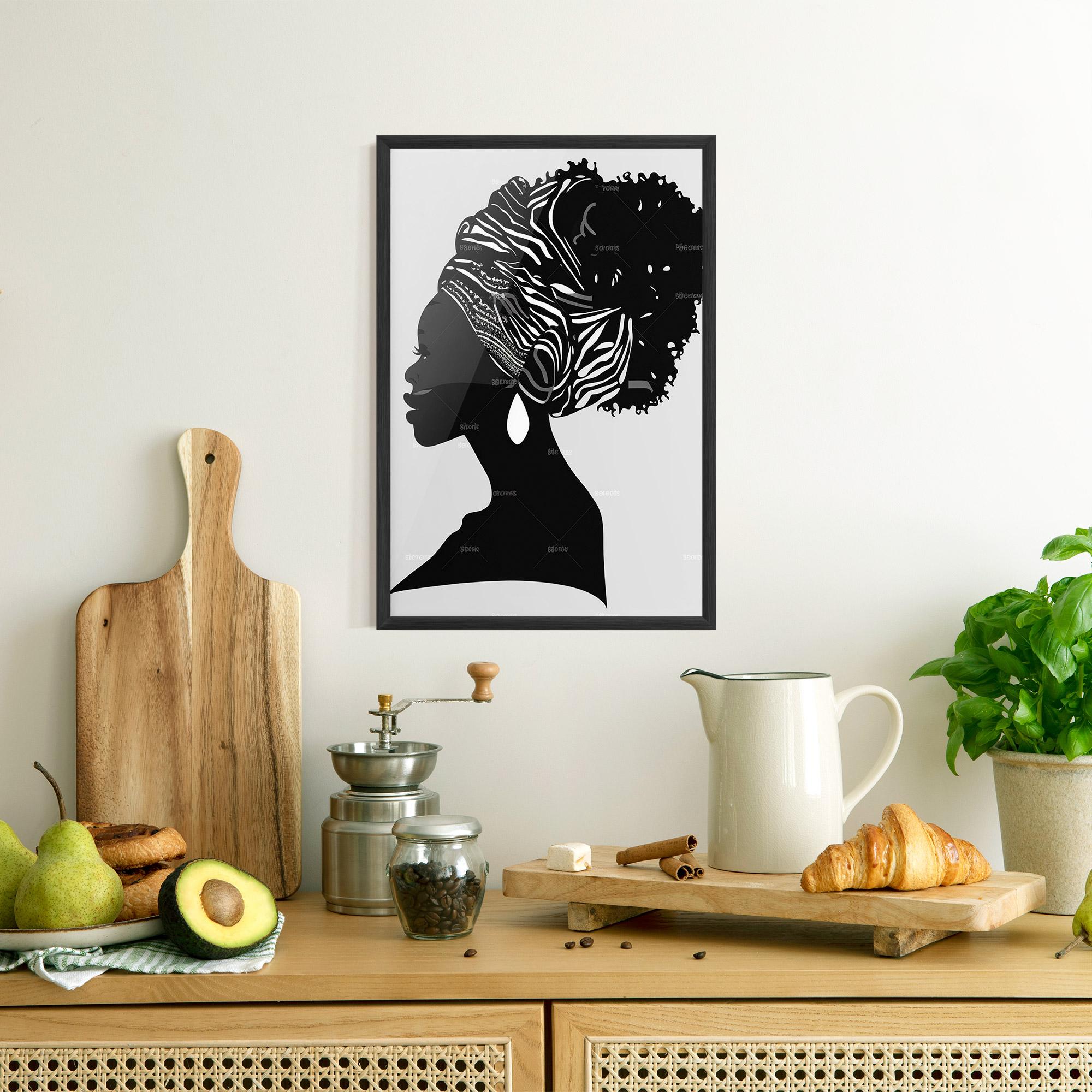 Рамкиран постер Black Woman Silhouette mockup 8
