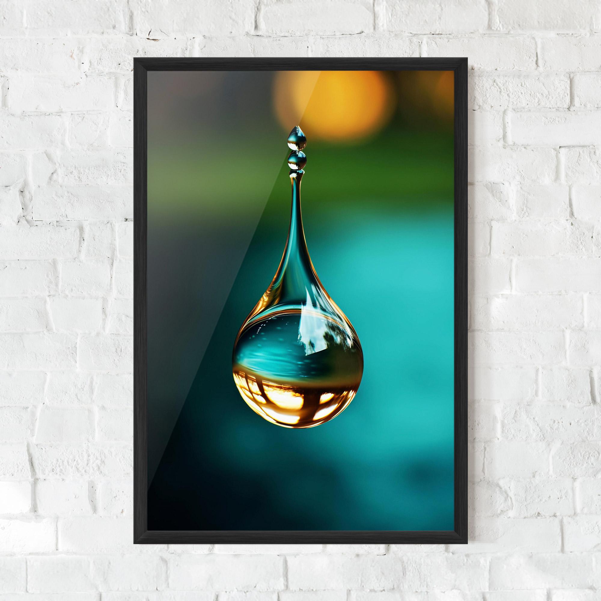 Рамкиран постер Big Green Drop mockup 0