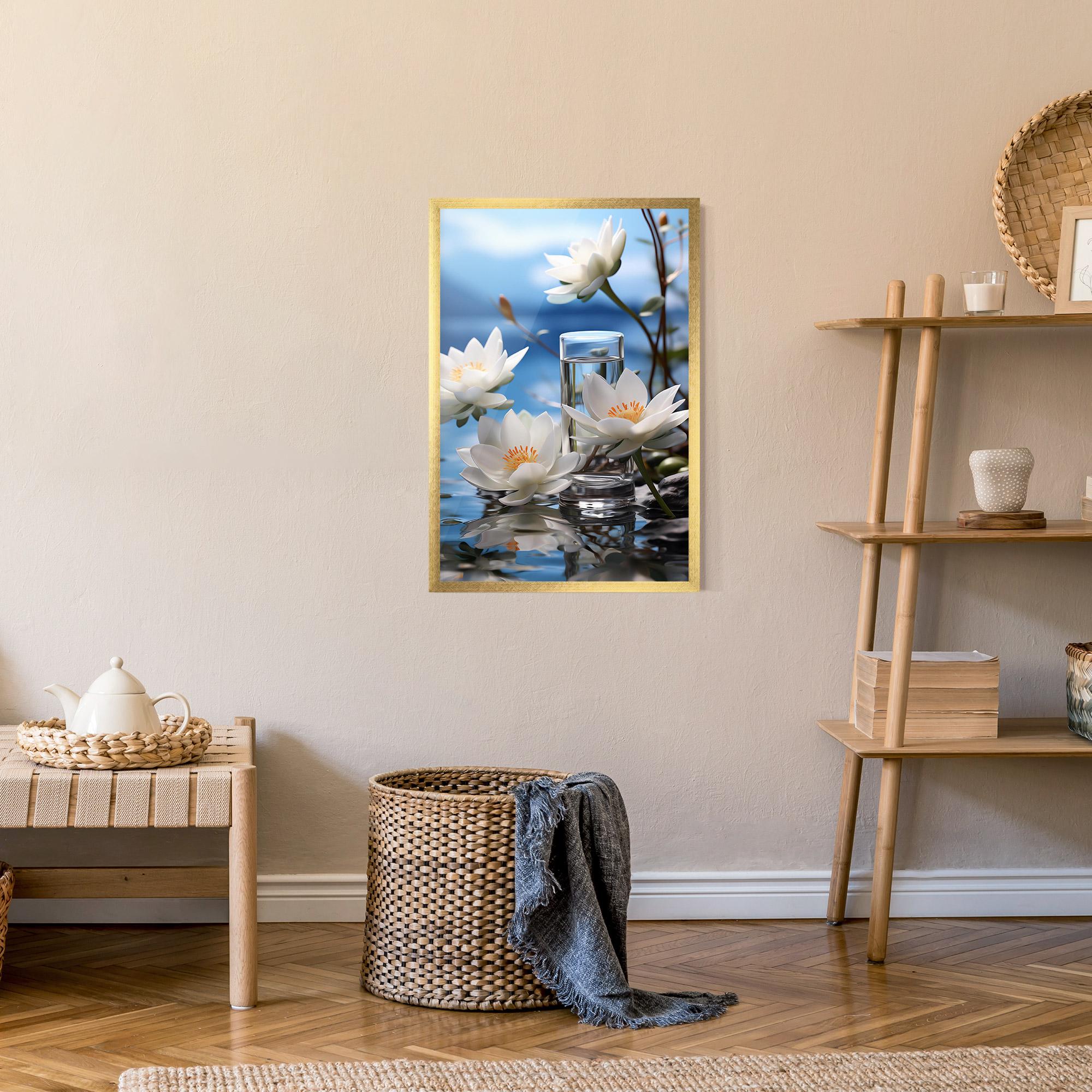 Рамкиран постер Flower Water Glass mockup 9