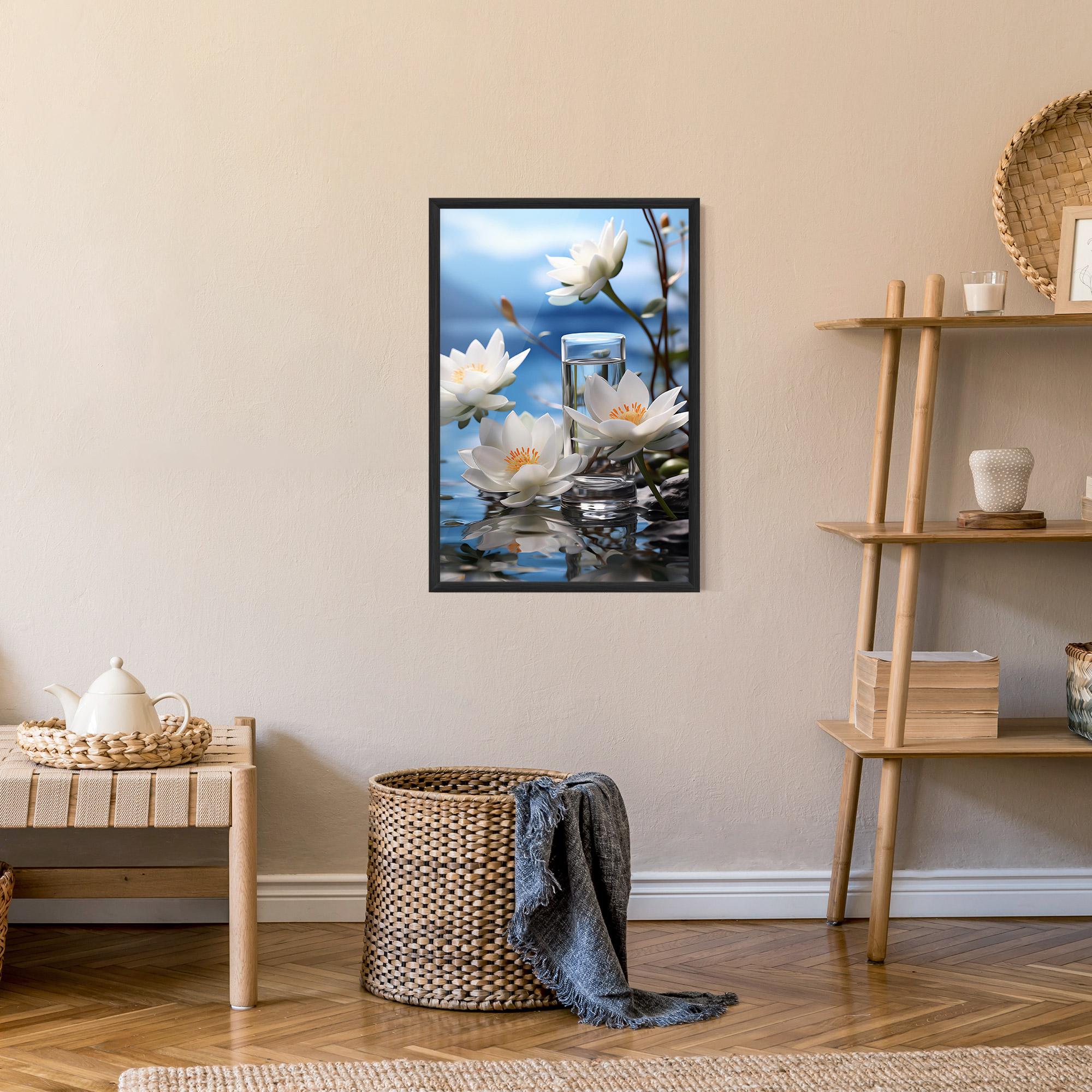 Рамкиран постер Flower Water Glass mockup 9