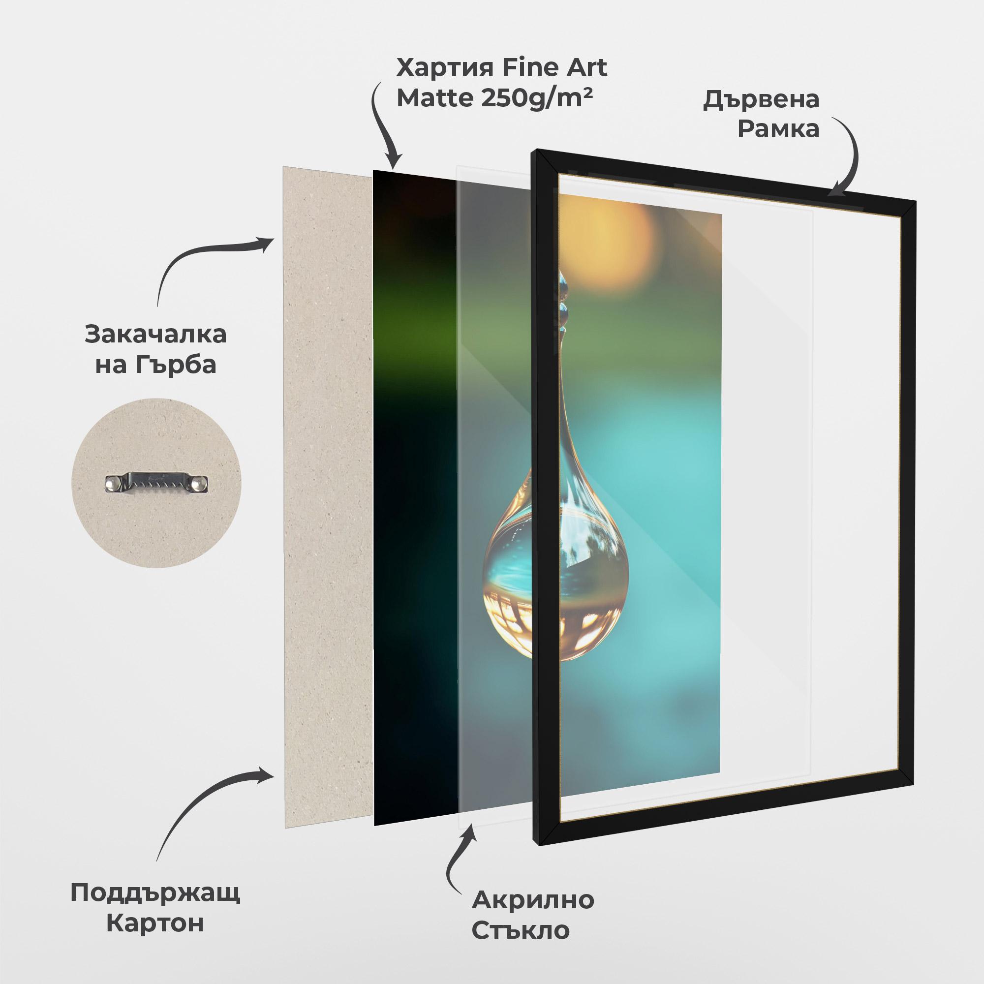 Рамкиран постер Big Green Drop mockup 1